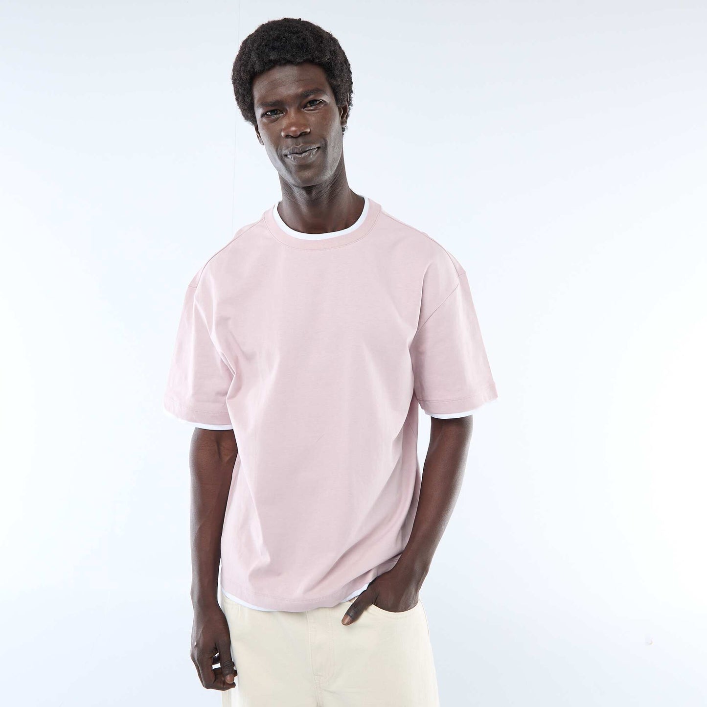 T-shirt effet 2-en-1 à manches courtes VIOLET