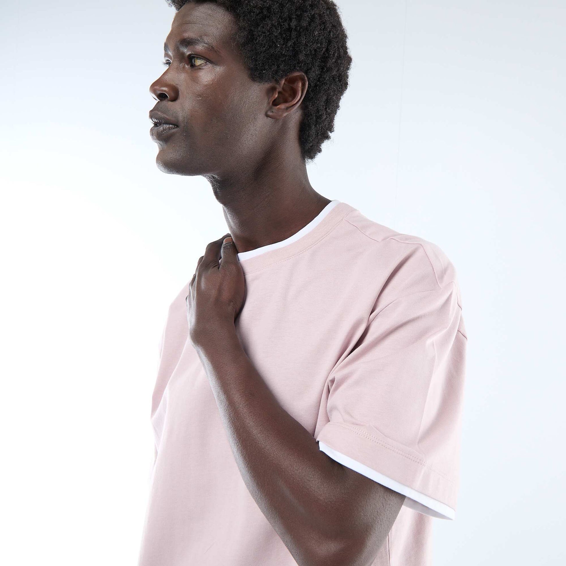 T-shirt effet 2-en-1 à manches courtes VIOLET