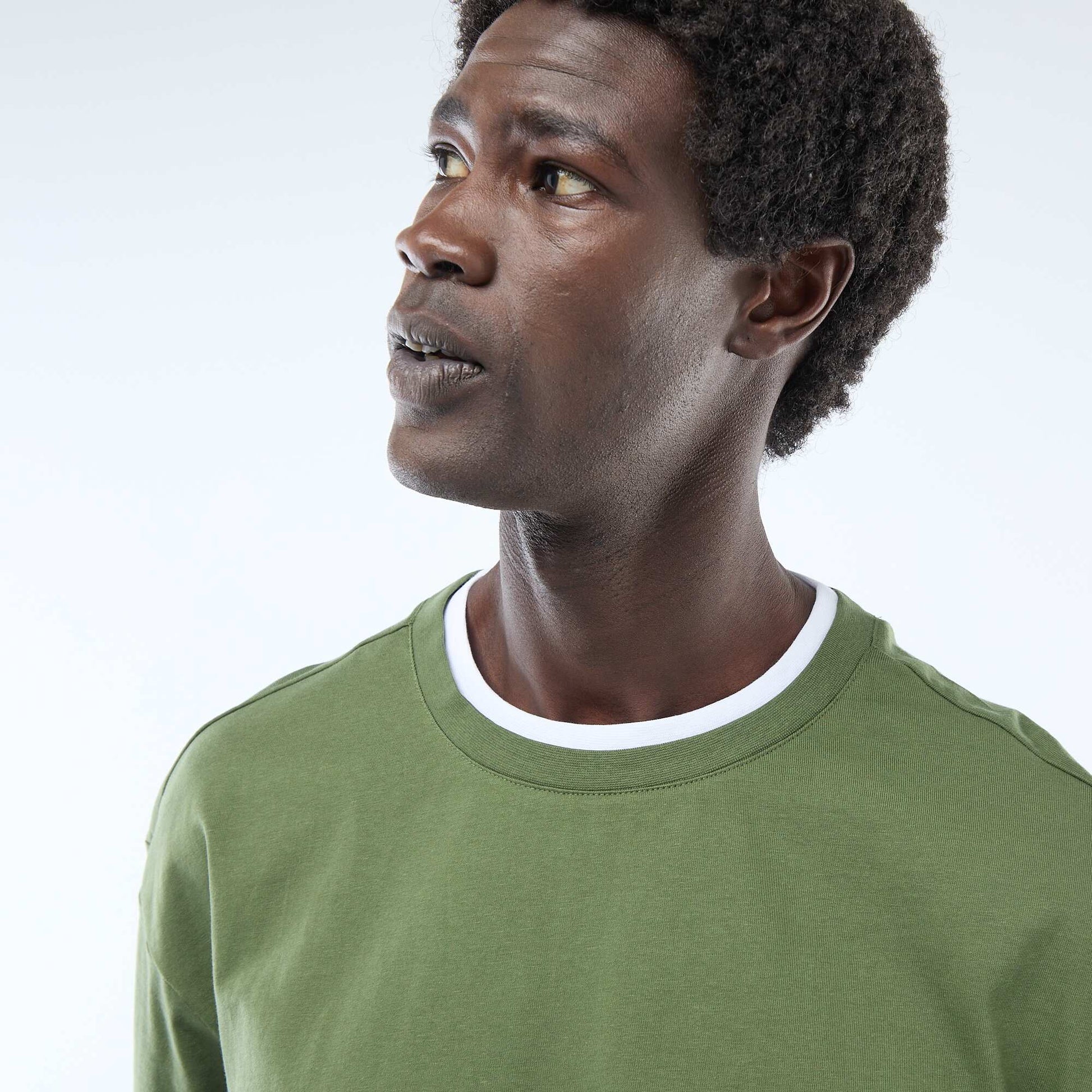 T-shirt effet 2-en-1 à manches courtes VERT