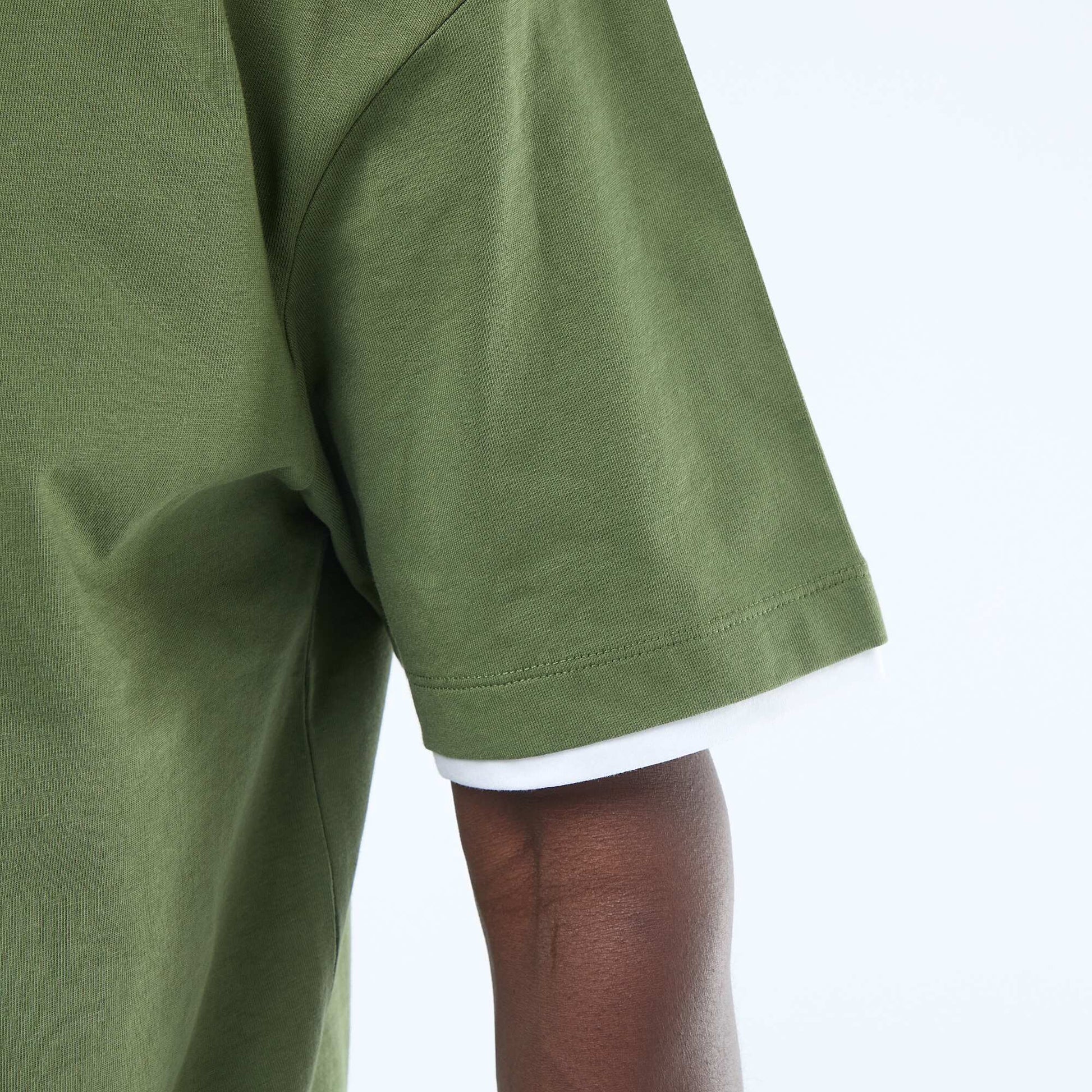 T-shirt effet 2-en-1 à manches courtes VERT
