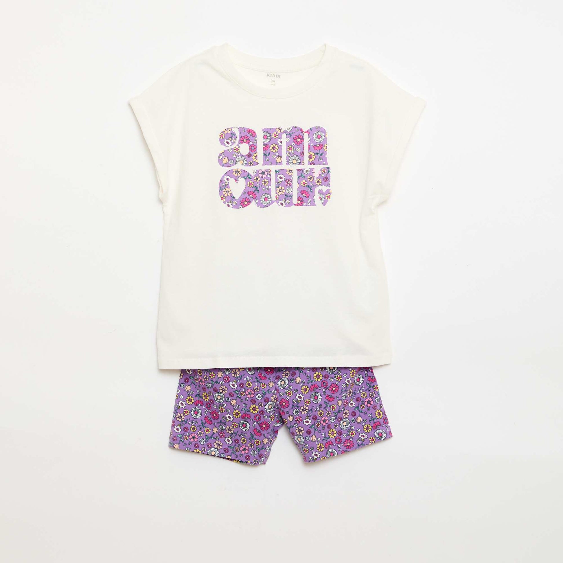 Pyjama court t-shirt + short - 2 pièces VIOLET