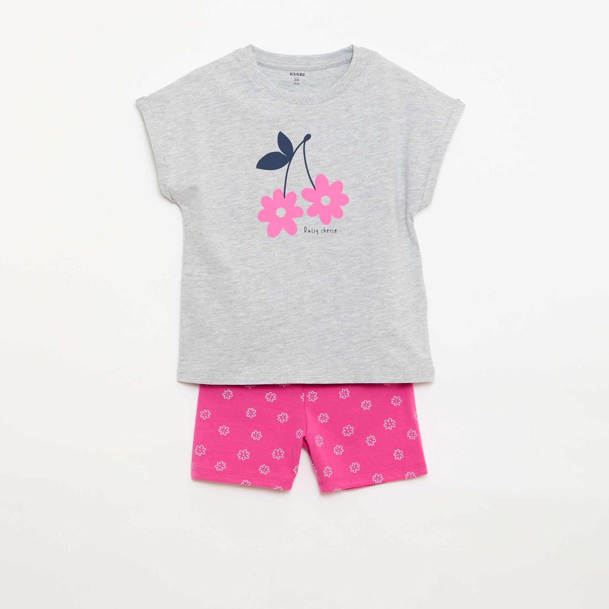 Pyjama court t-shirt + short - 2 pièces GRIS