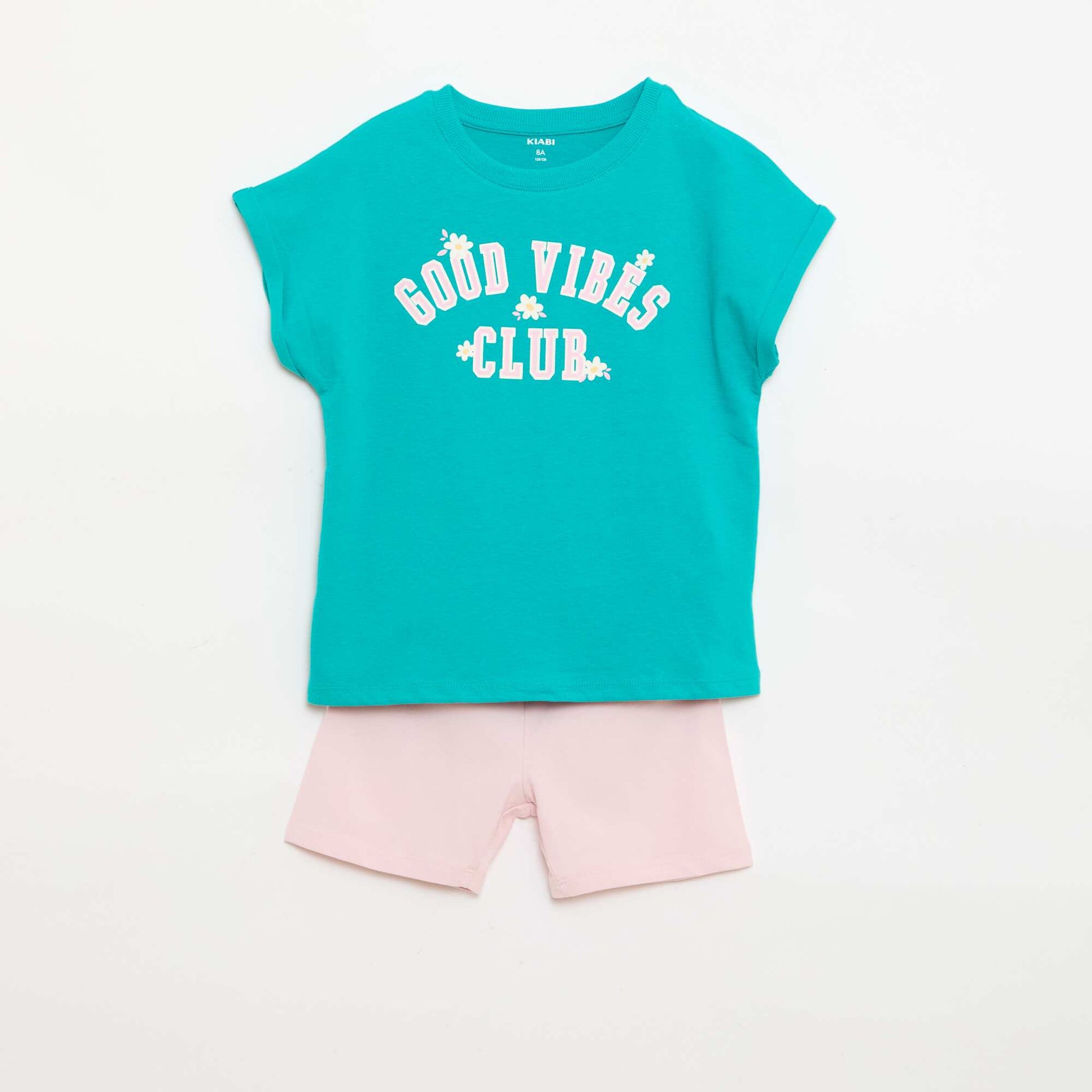 Pyjama court t-shirt + short - 2 pièces VERT
