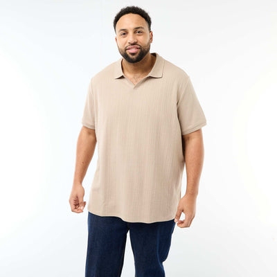 Polo regular fit à manches courtes BEIGE