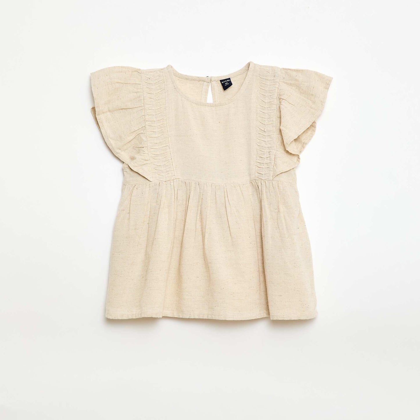 Blouse ample en lin mélangé BLANC