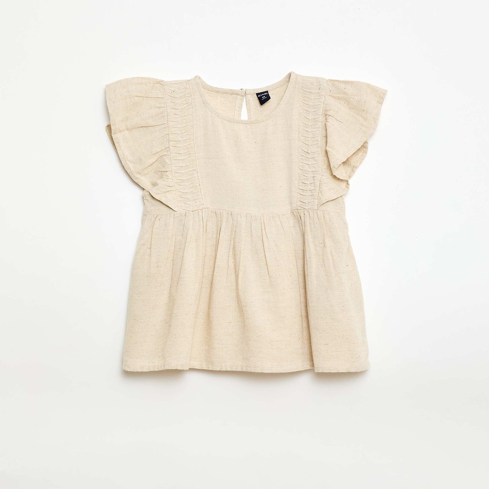 Blouse ample en lin mélangé BLANC