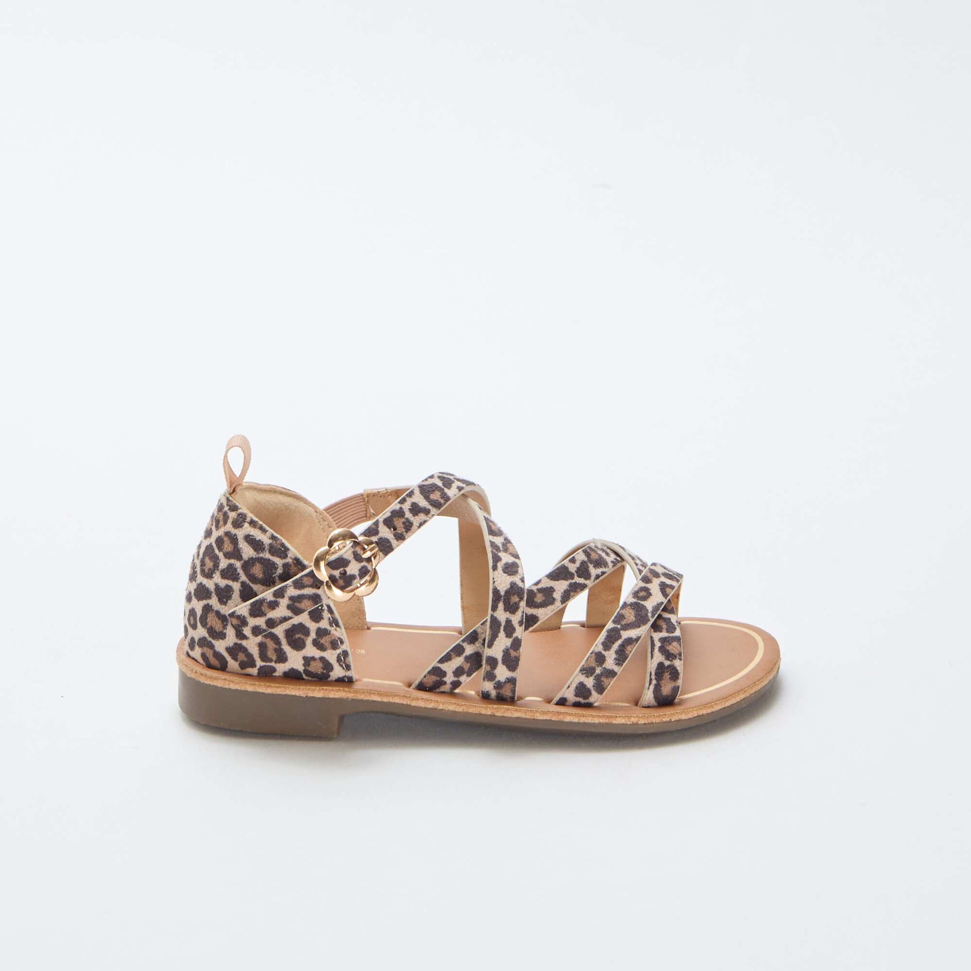 Sandales à brides à motifs léopard MARRON