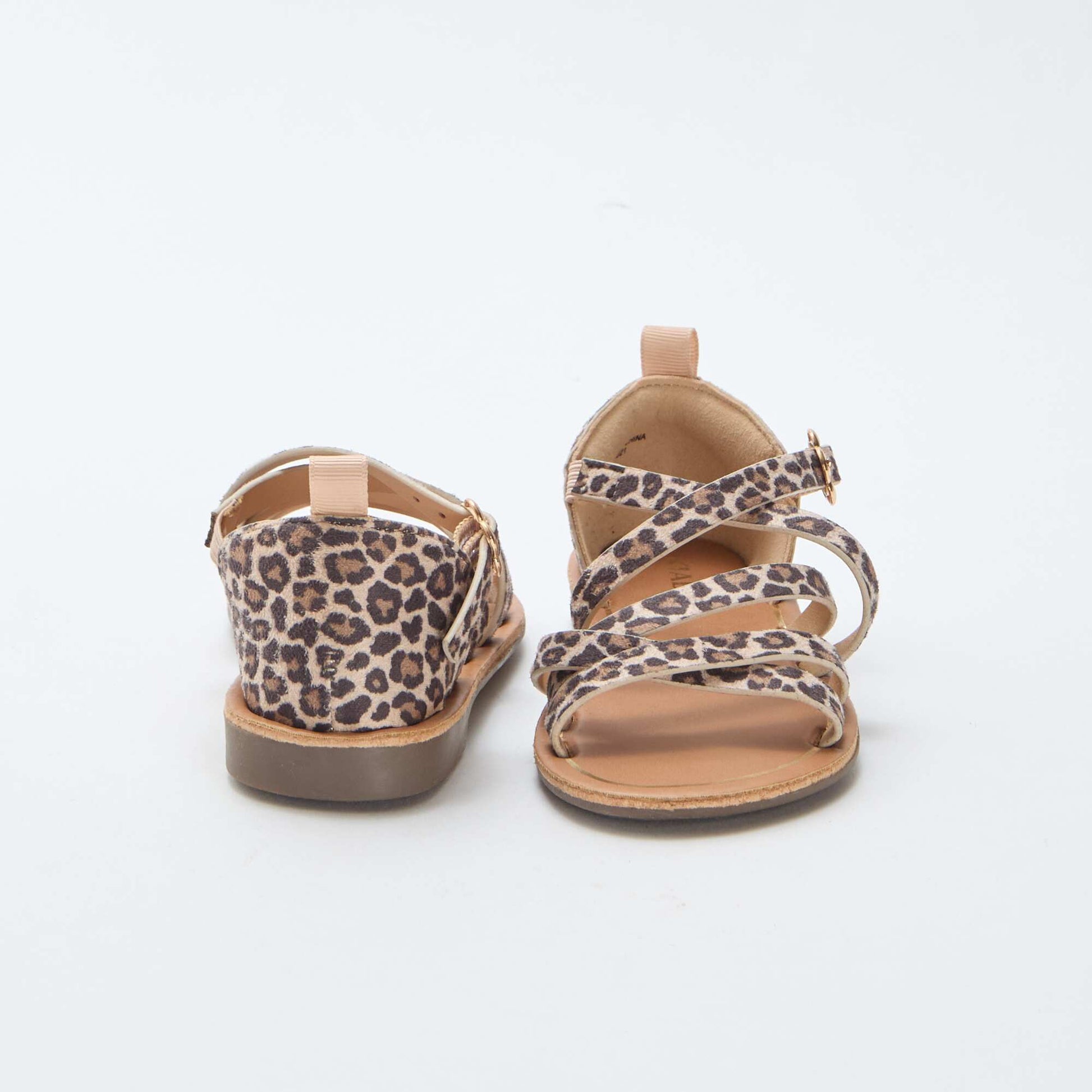 Sandales à brides à motifs léopard MARRON