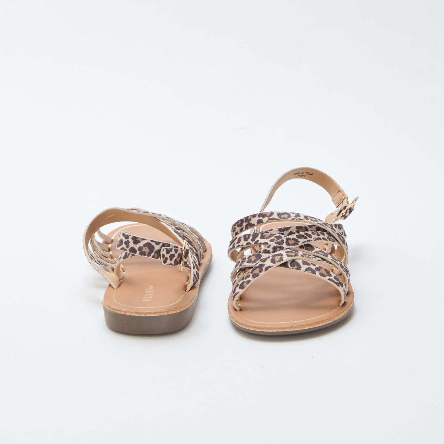 Sandales à brides à motifs léopard MARRON