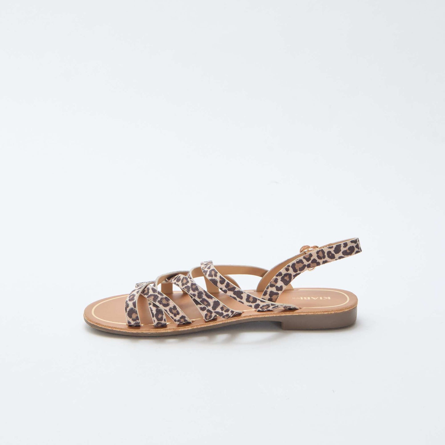 Sandales à brides à motifs léopard MARRON