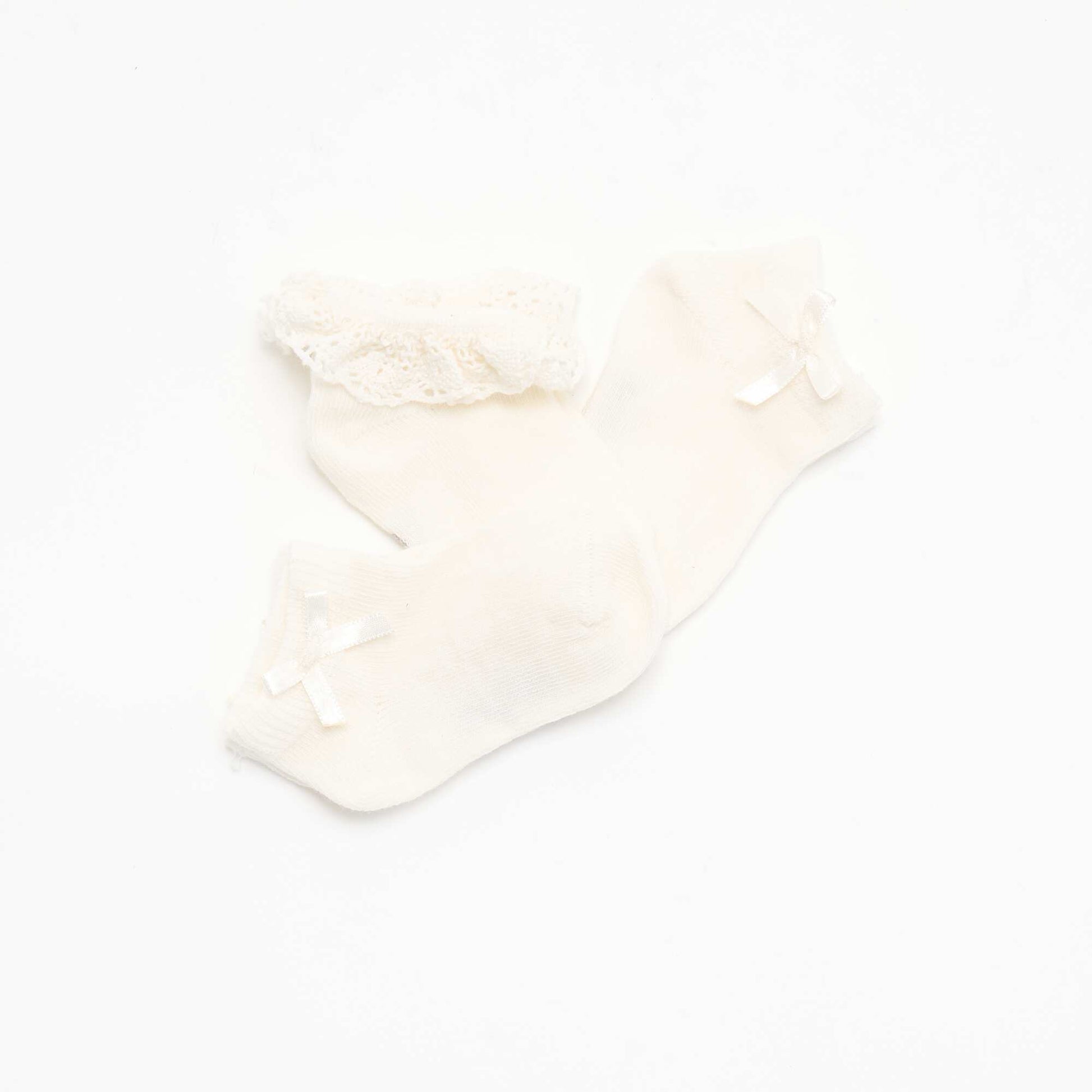 Lot de 3 chaussettes de cérémonie BLANC