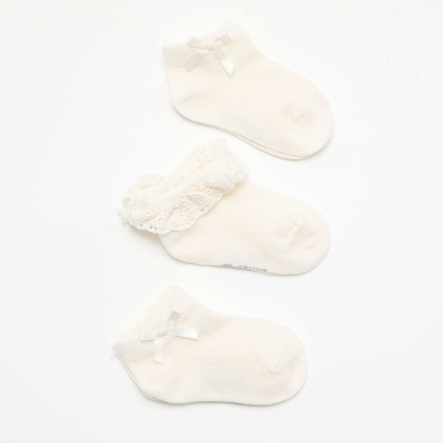 Lot de 3 chaussettes de cérémonie BLANC