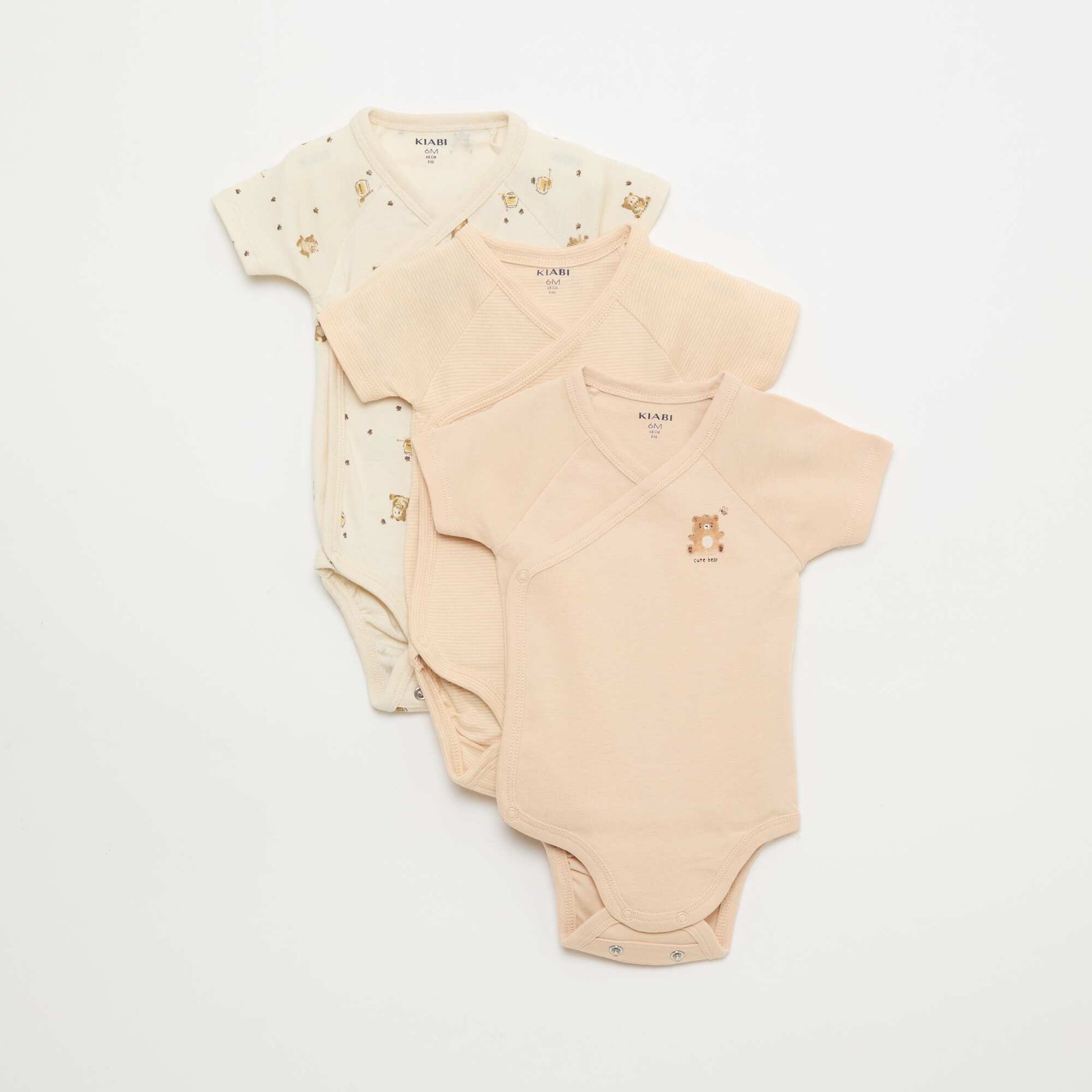 Lot de 3 bodies évolutifs à manches courtes PêCHE