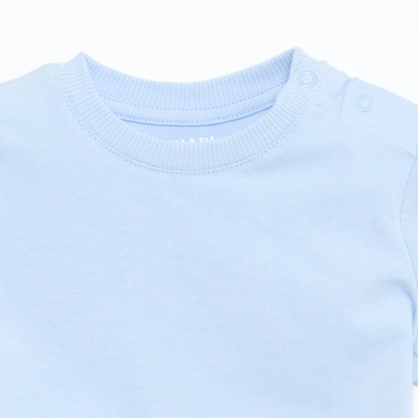 T-shirt uni en jersey coton BLEU