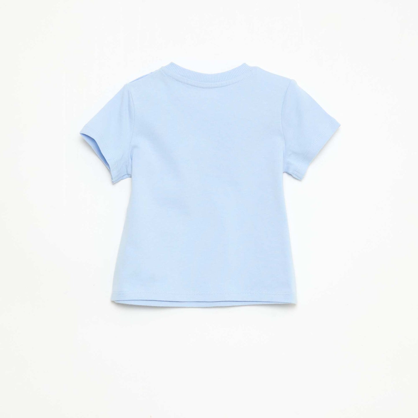T-shirt uni en jersey coton BLEU