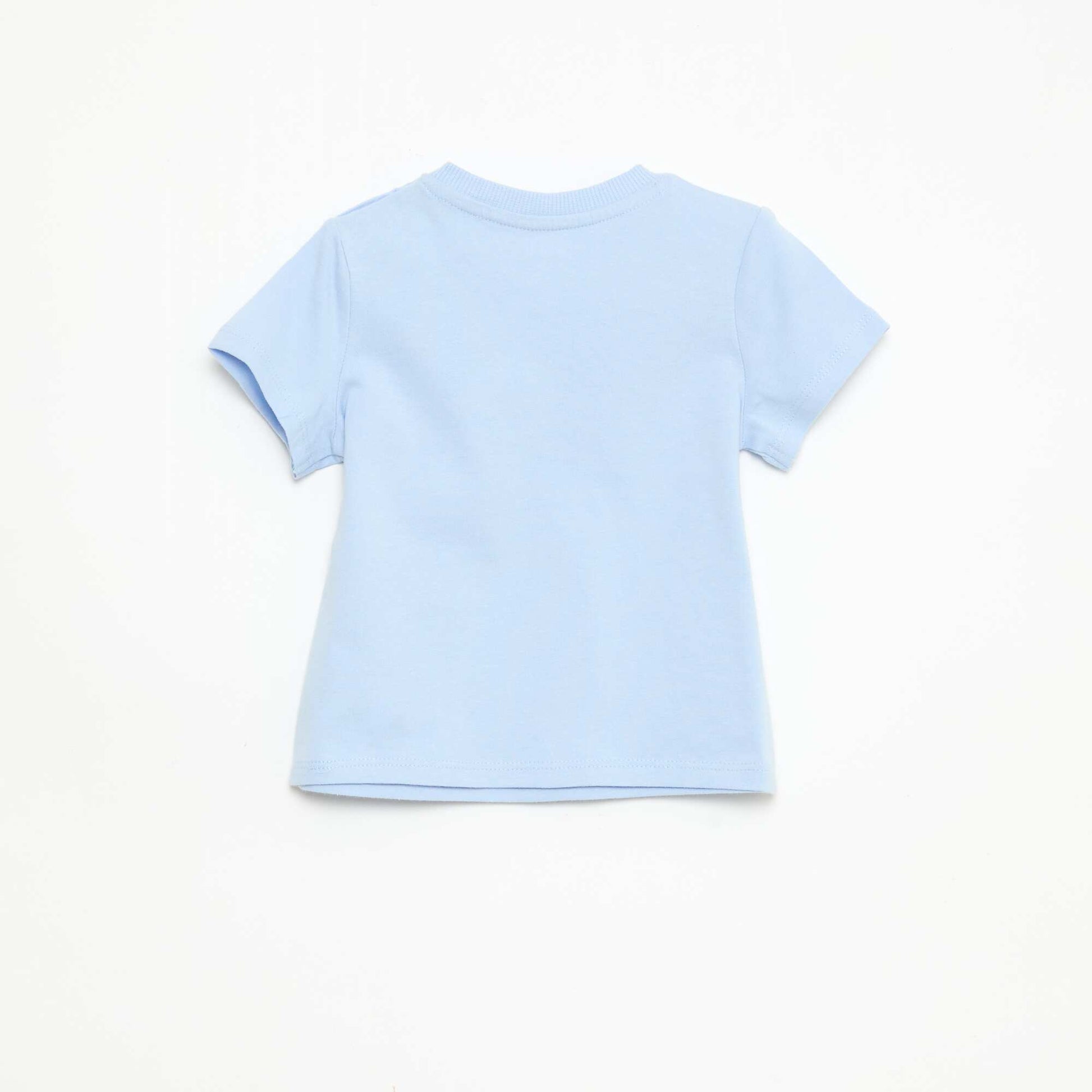 T-shirt uni en jersey coton BLEU