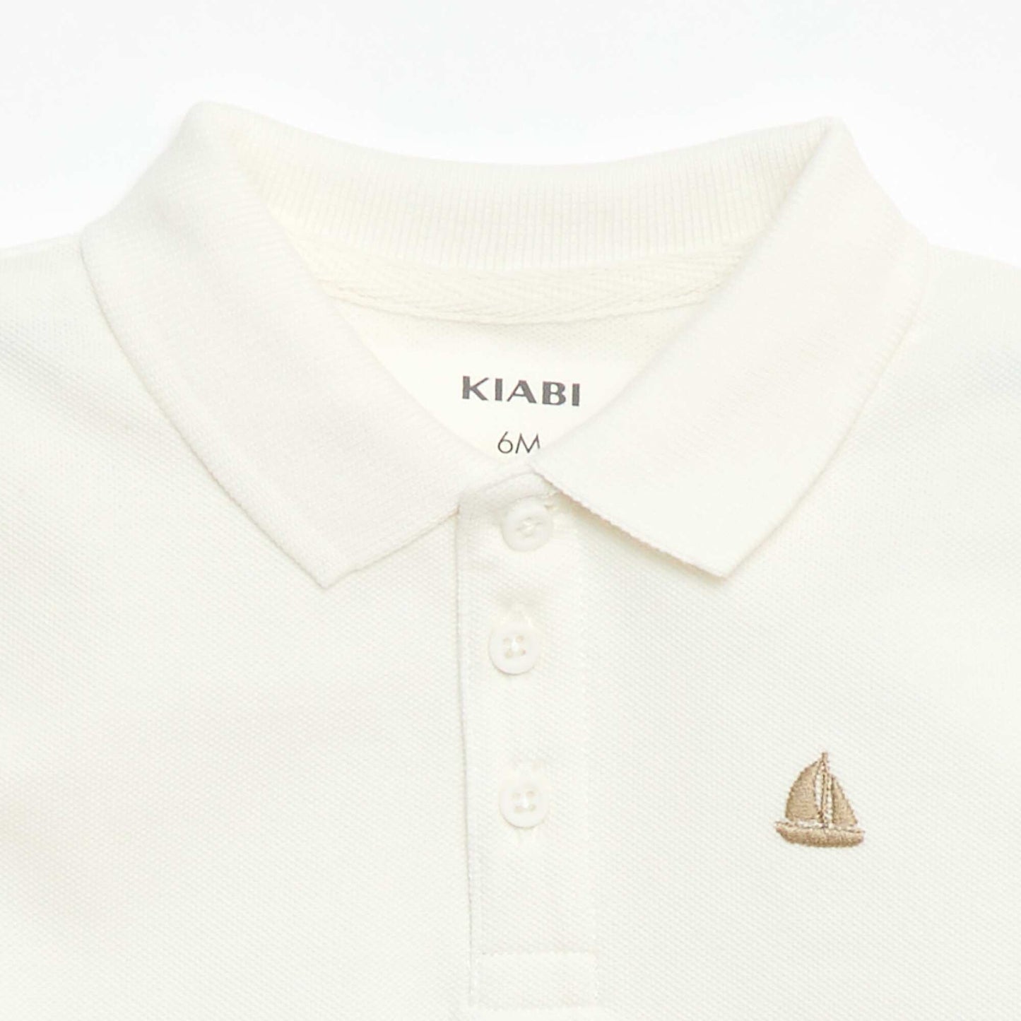 Polo en coton piqué à manches courtes BLANC