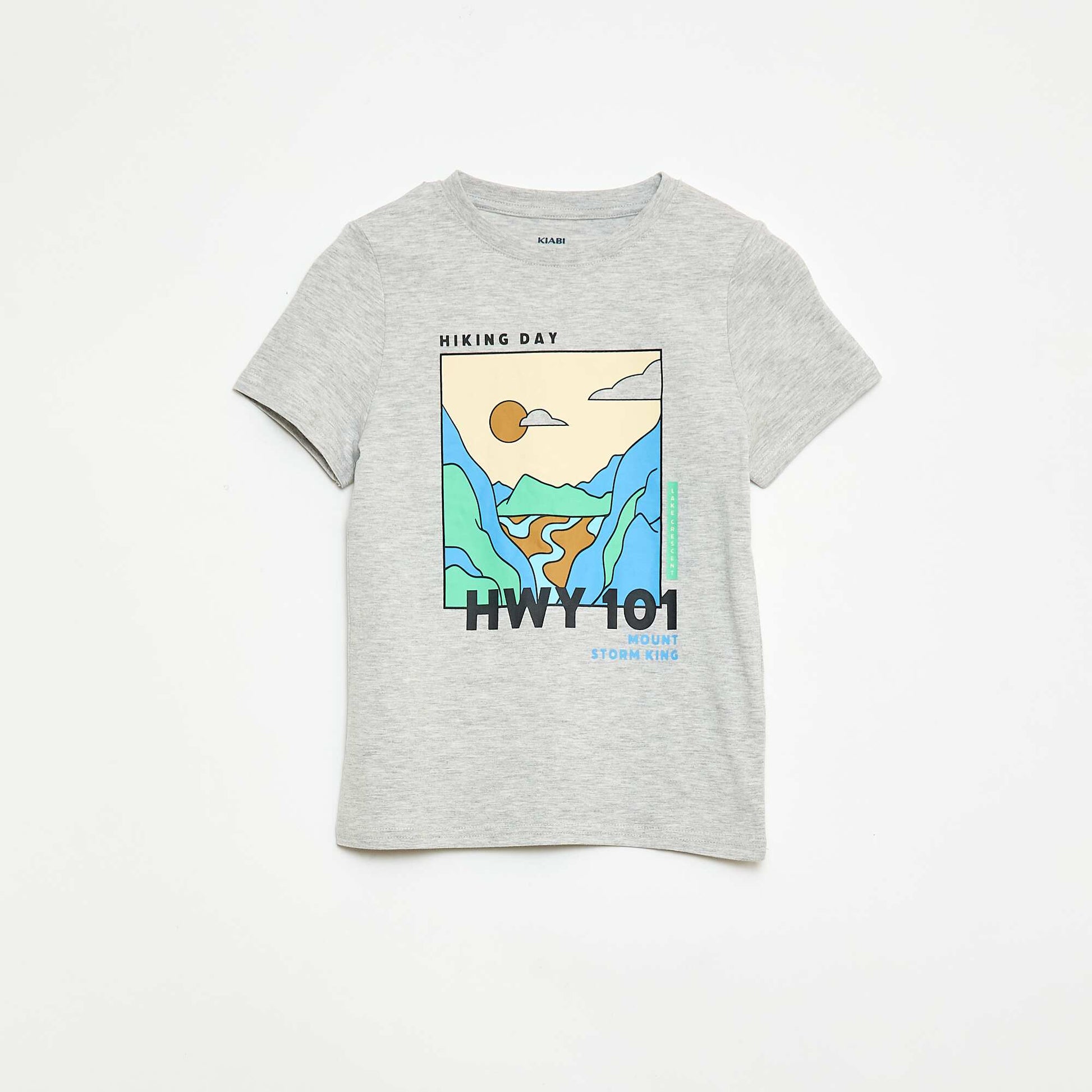Ensemble short + T-shirt  avec imprimé poitrine GRIS