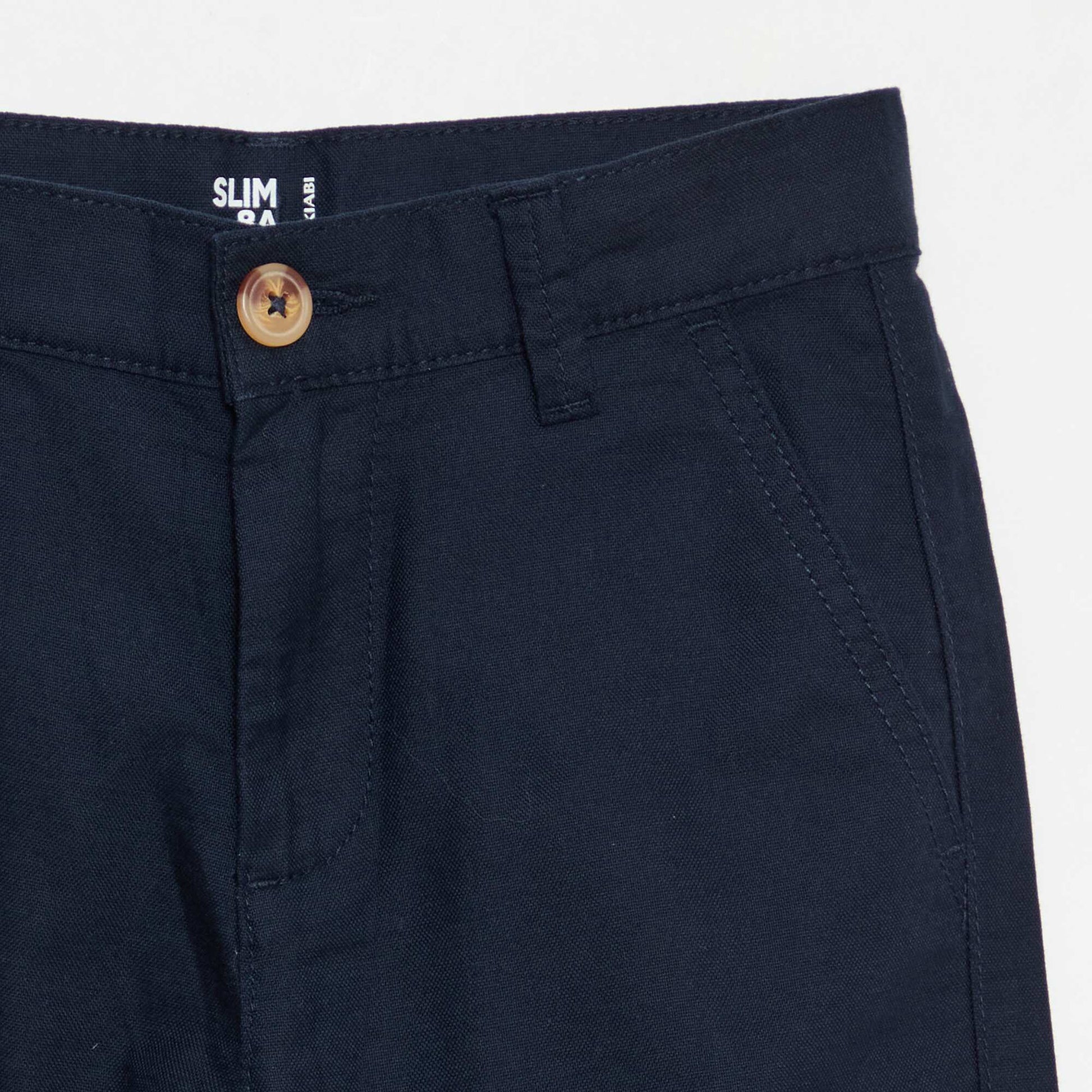 Pantalon chino slim BLEU