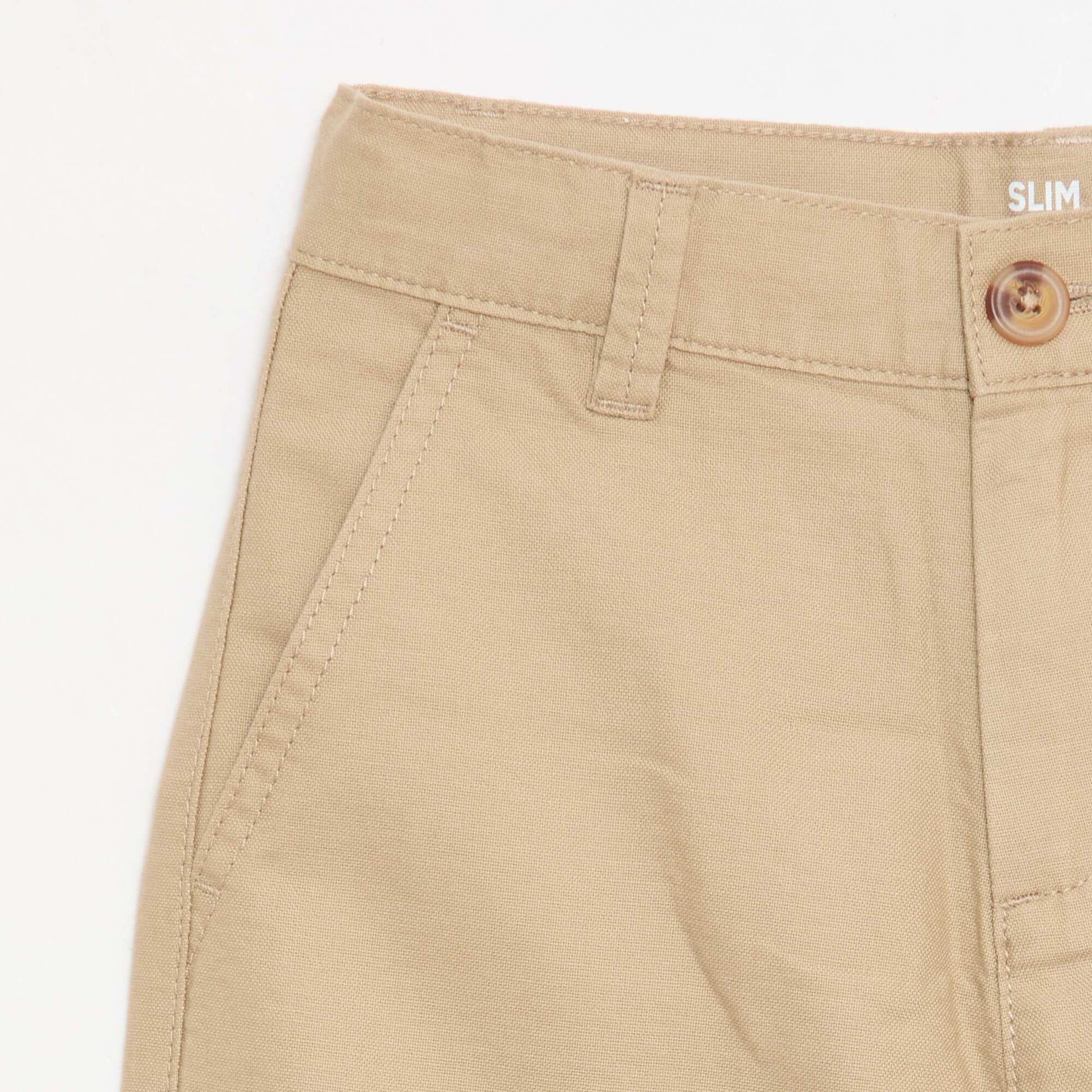Pantalon chino slim BEIGE