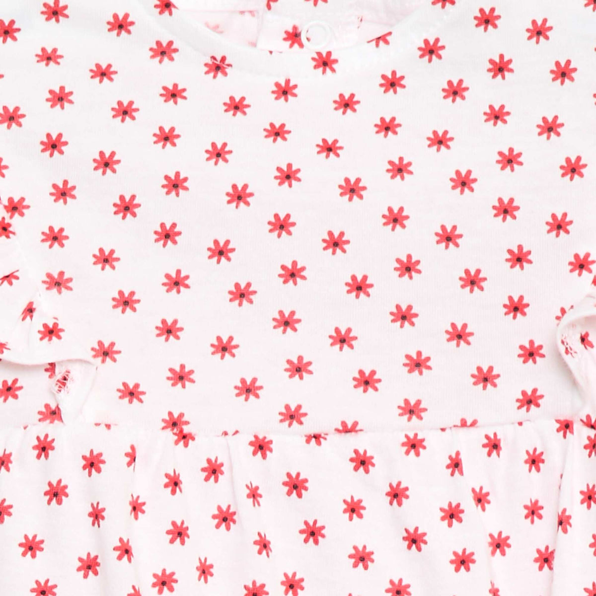 Barboteuse imprimée en jersey de coton ROUGE