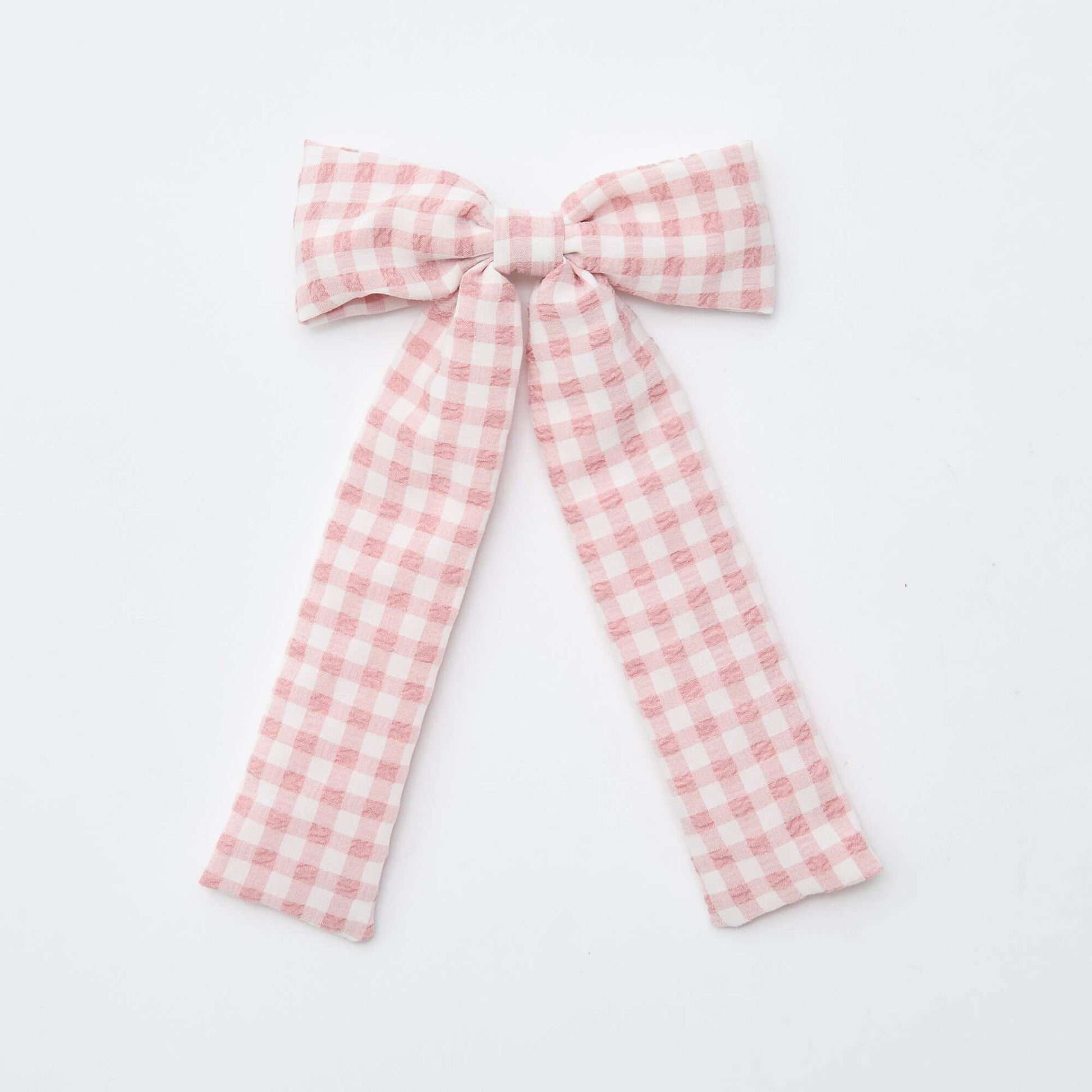 Pince croco avec nœud fantaisie et ruban ROSE