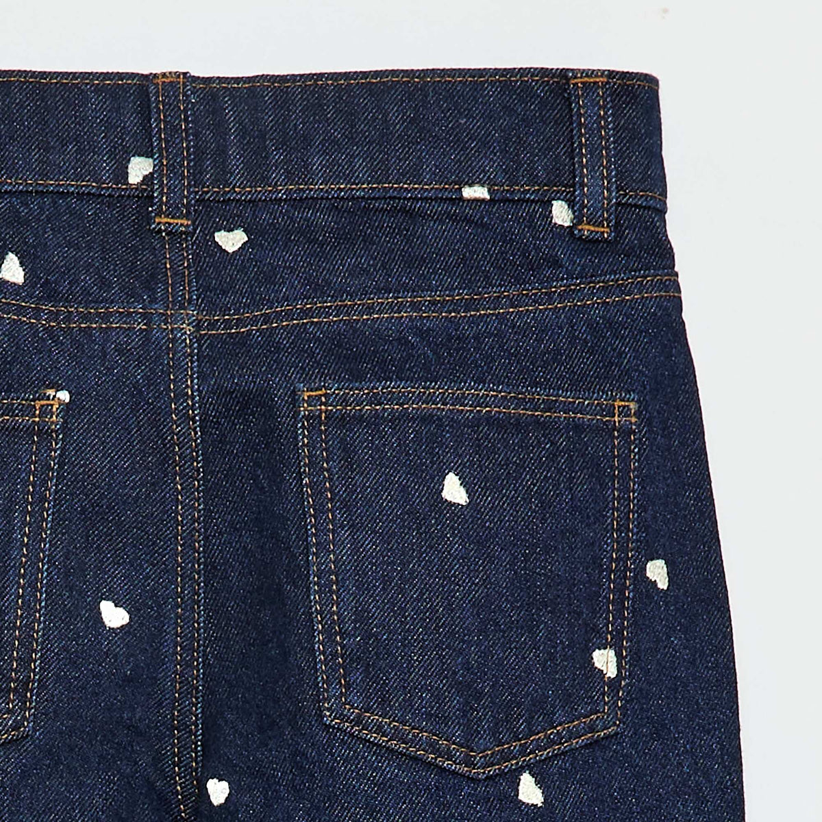 Pantalon droit en denim avec motif BLEU