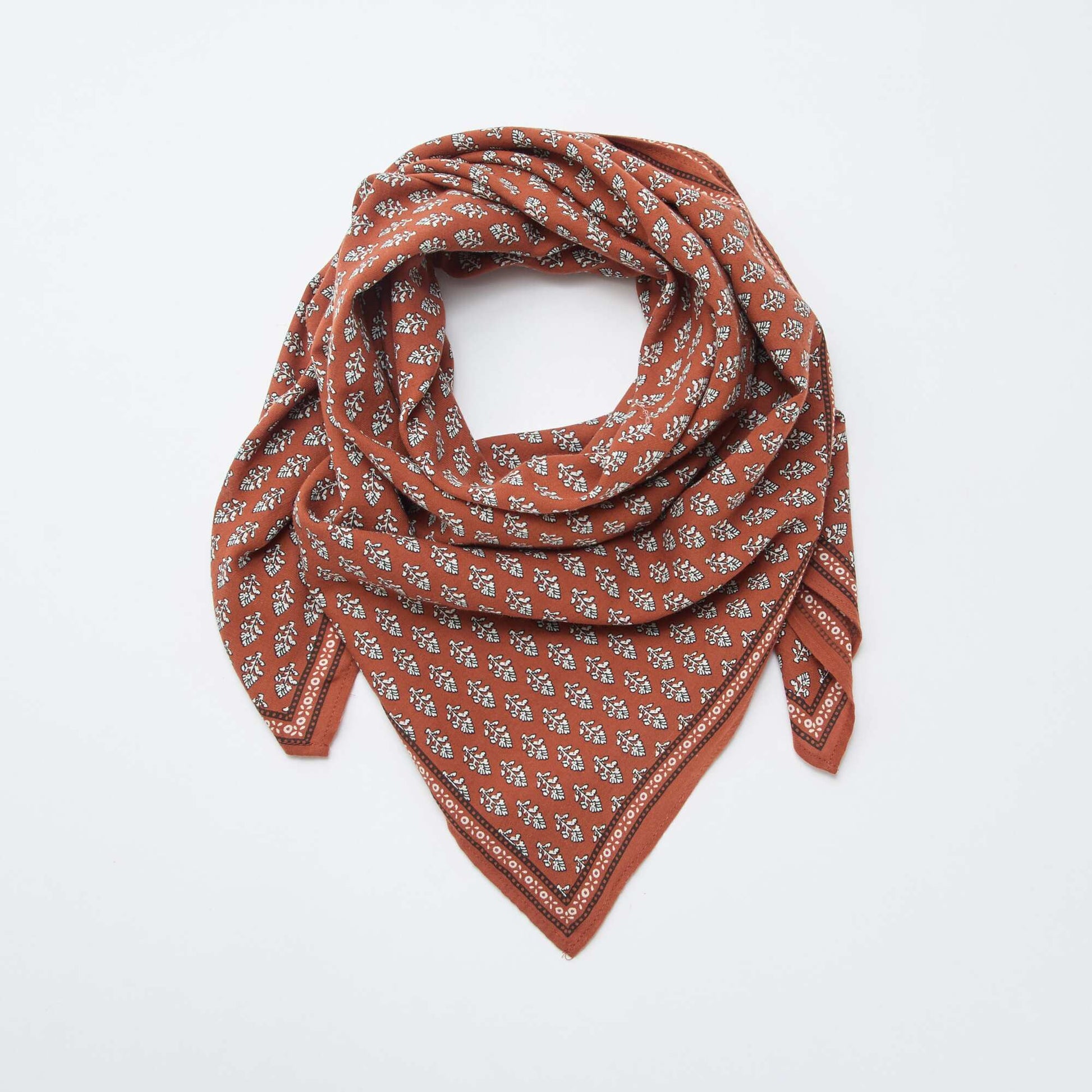 Foulard à motifs India MARRON
