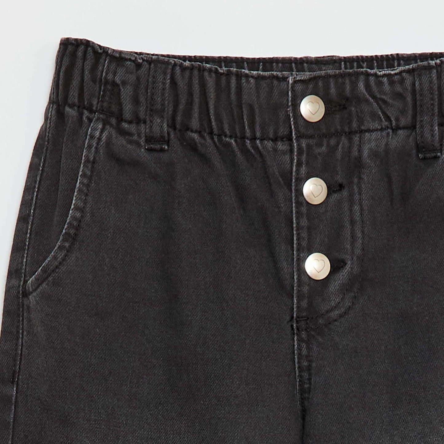 Jean mom avec poches en forme de cœur NOIR