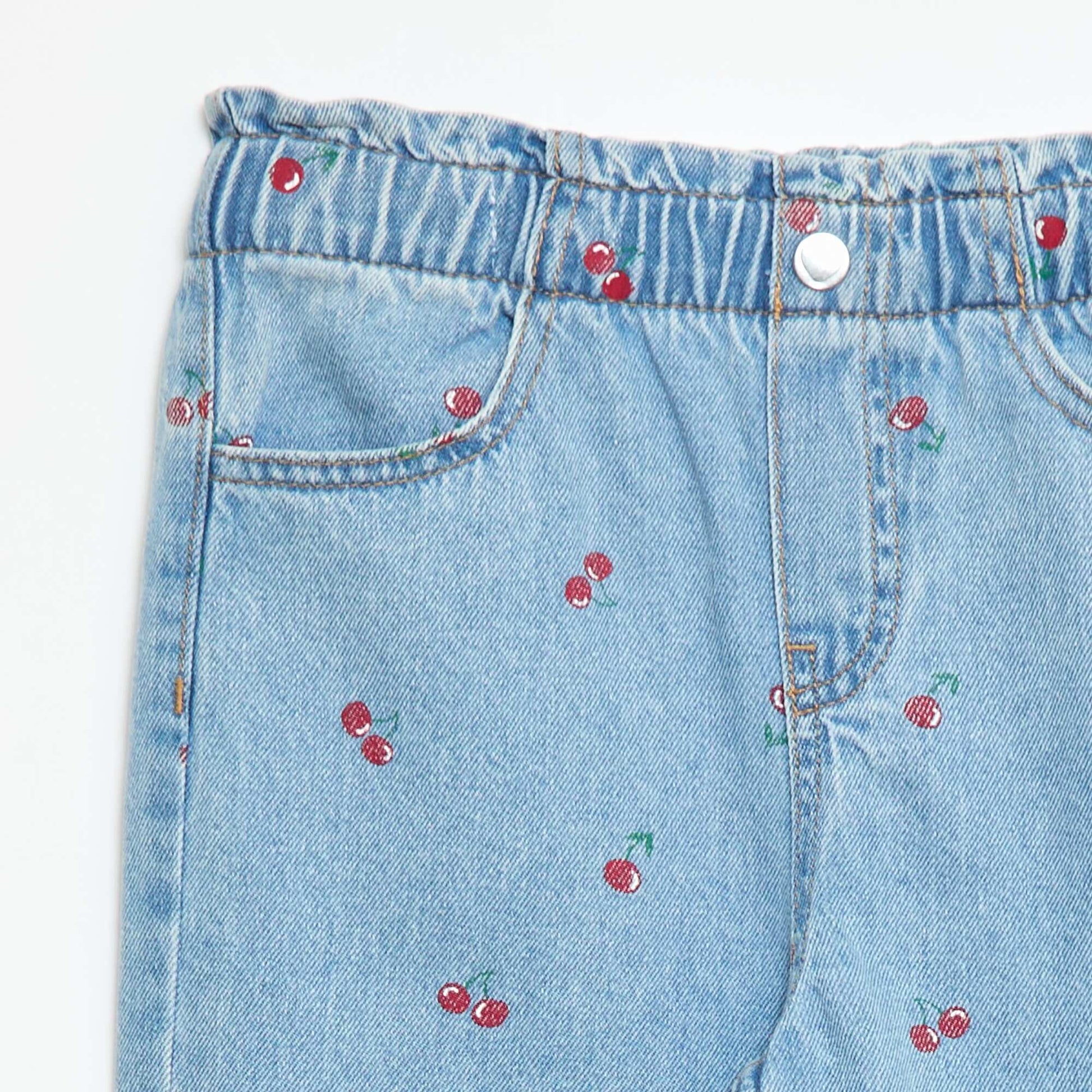 Jean wide leg imprimé fantaisie BLEU