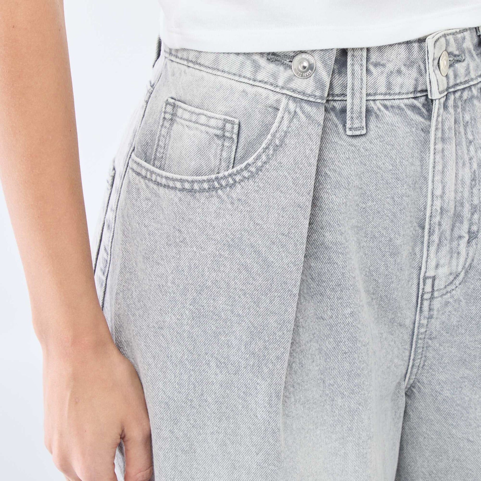 Jean wide leg taille haute GRIS