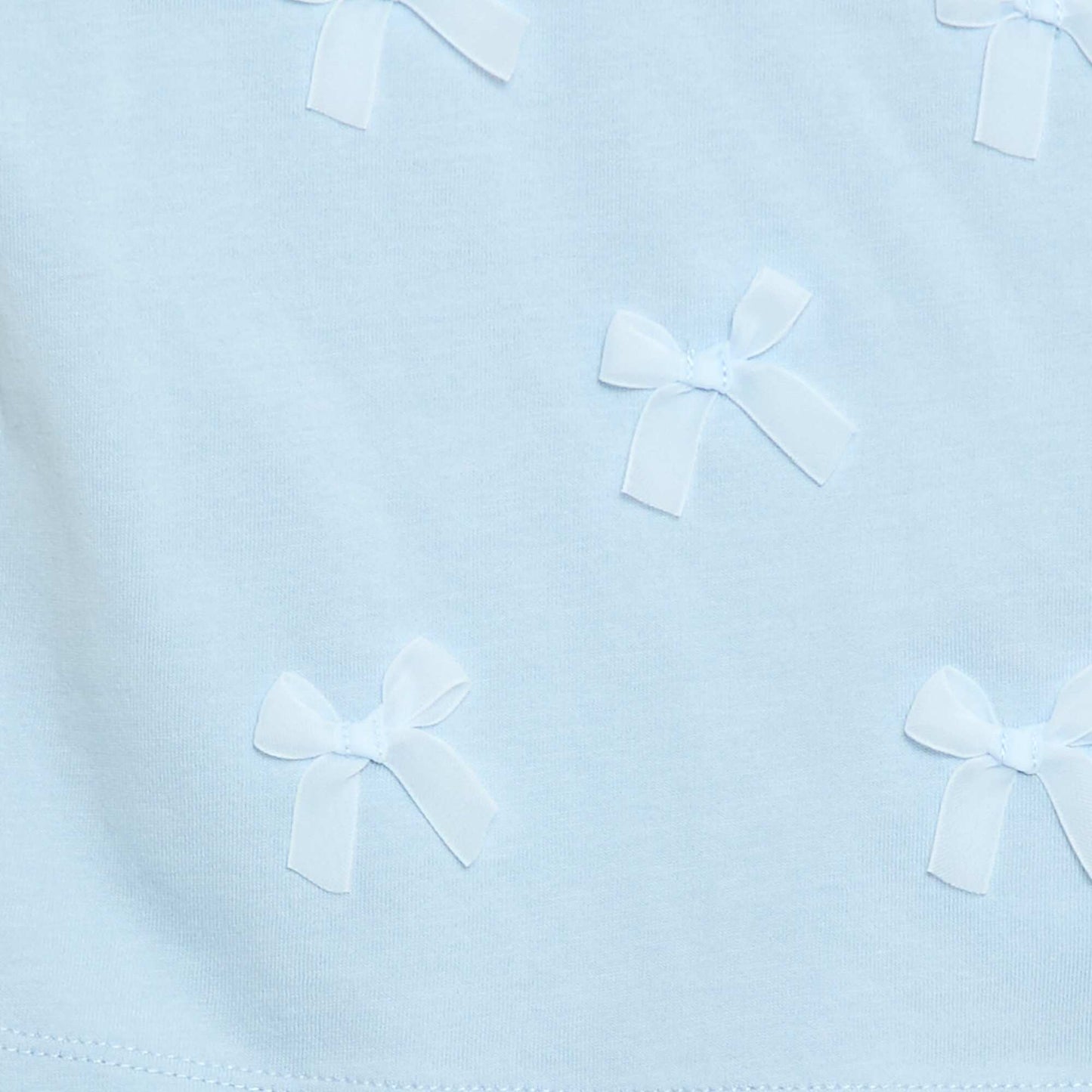 T-shirt en jersey manches courtes avec nœuds fantaisies BLEU