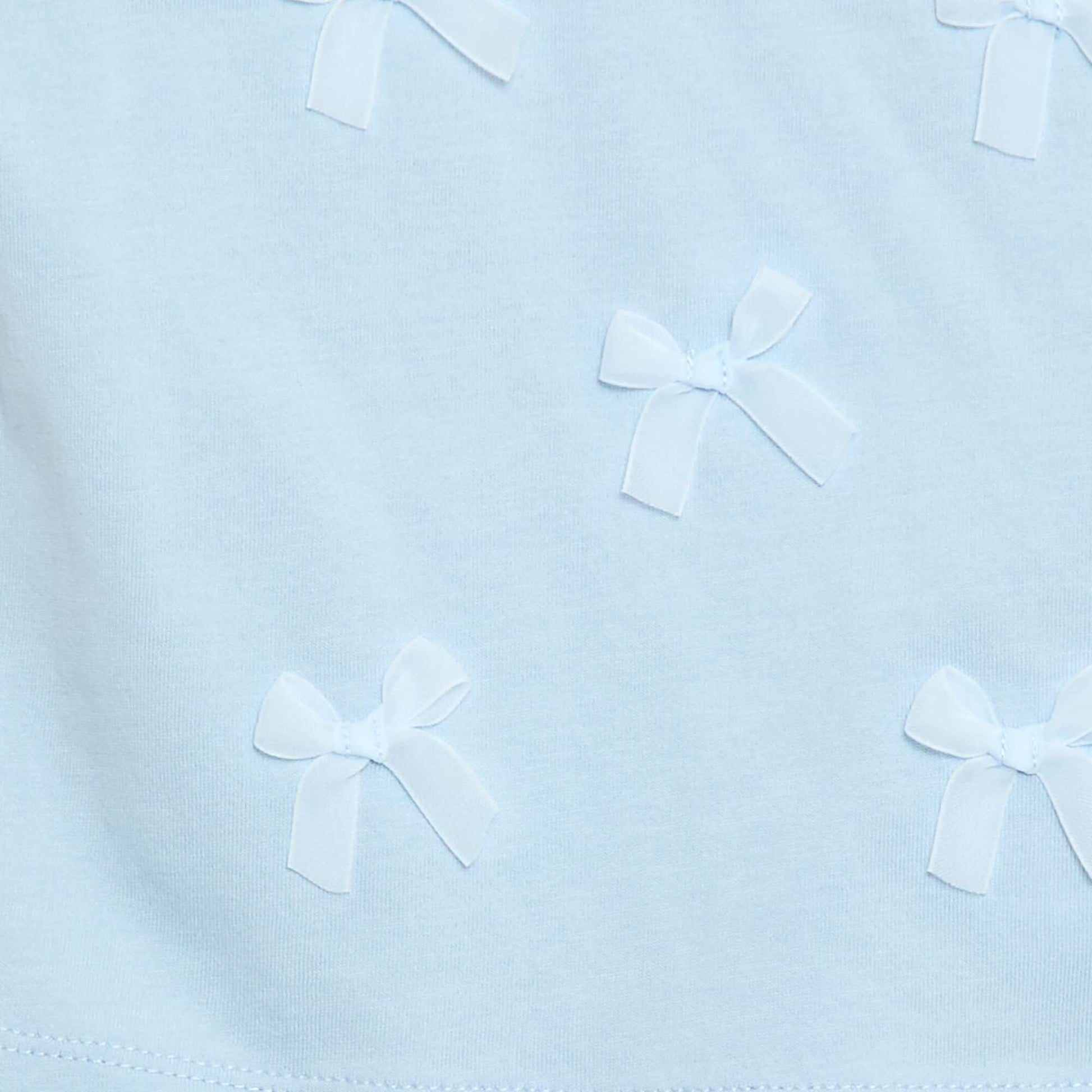 T-shirt en jersey manches courtes avec nœuds fantaisies BLEU