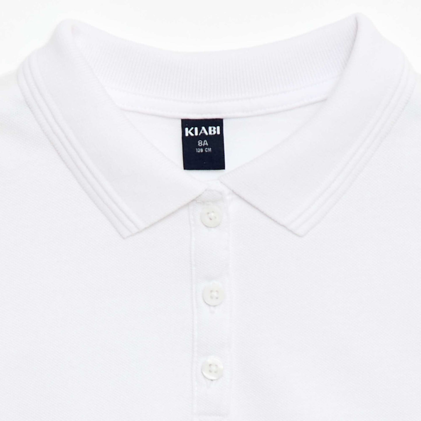 Polo manches courtes en coton uni BLANC