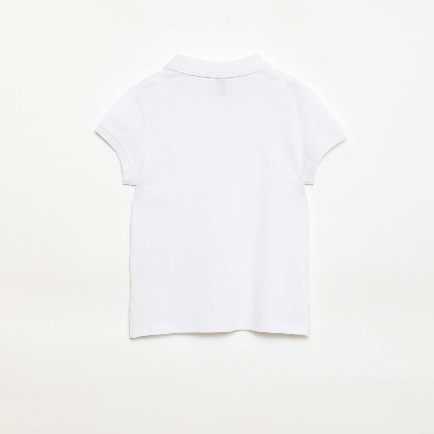 Polo manches courtes en coton uni BLANC