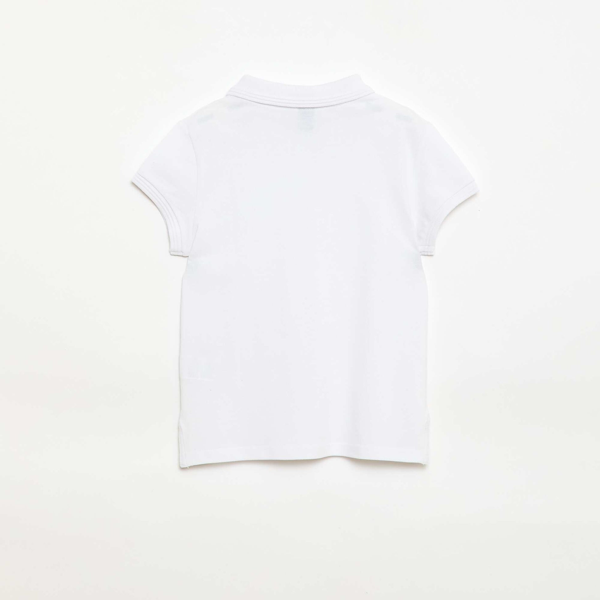 Polo manches courtes en coton uni BLANC