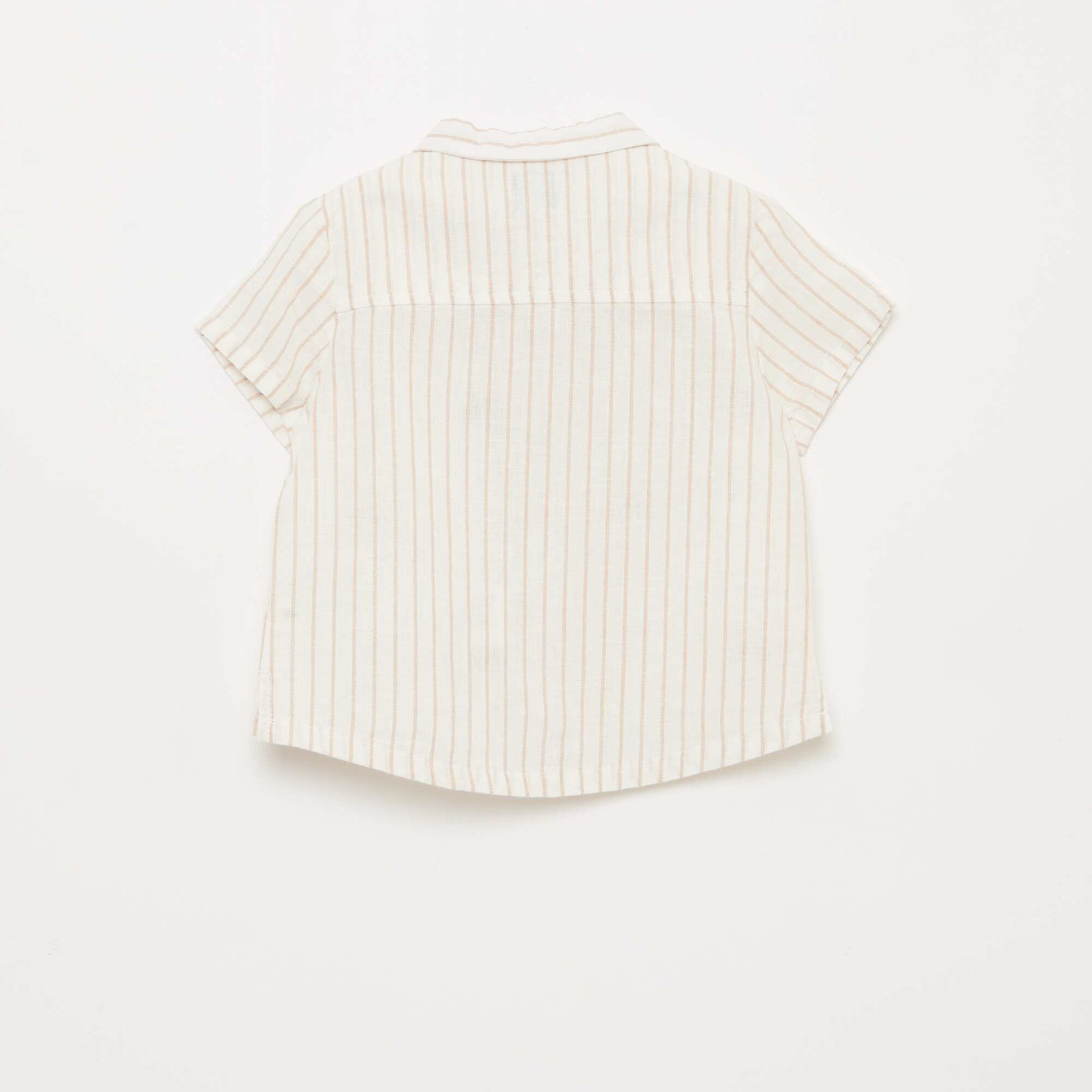 Chemise rayée et à motif à manches courtes BLANC