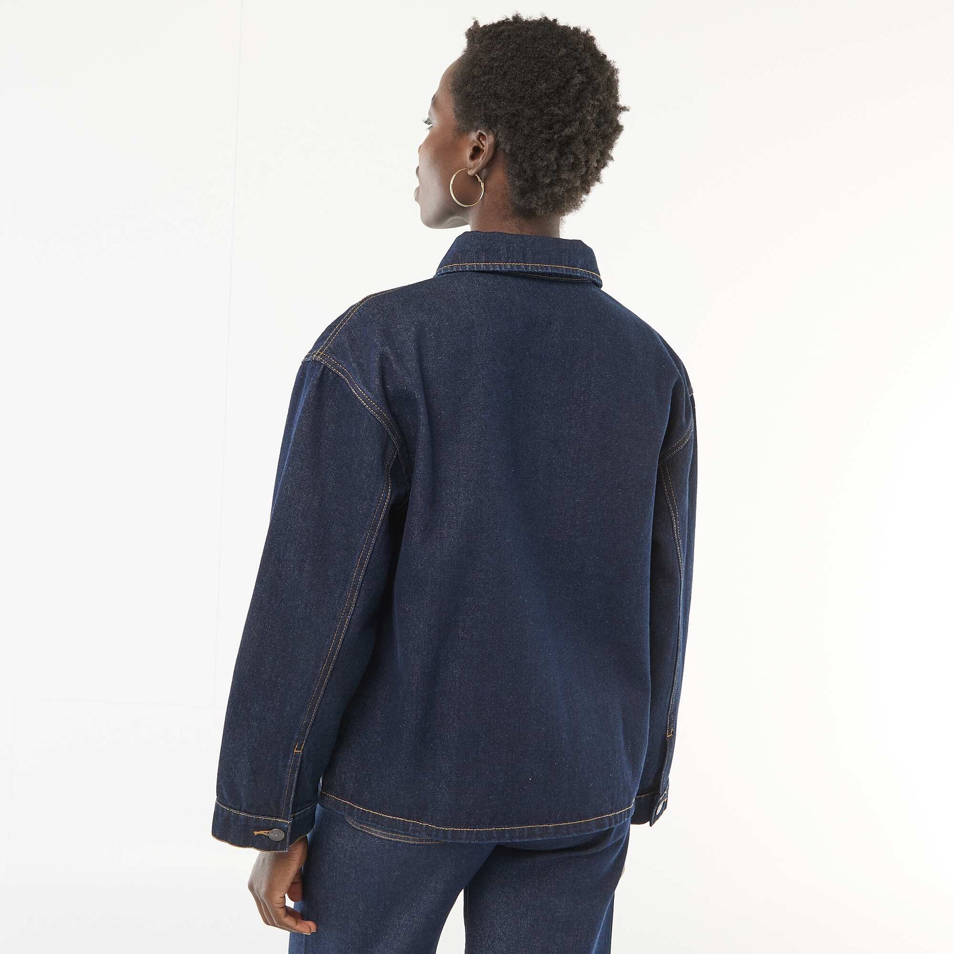 Veste en jean à poches plaquées BLEU