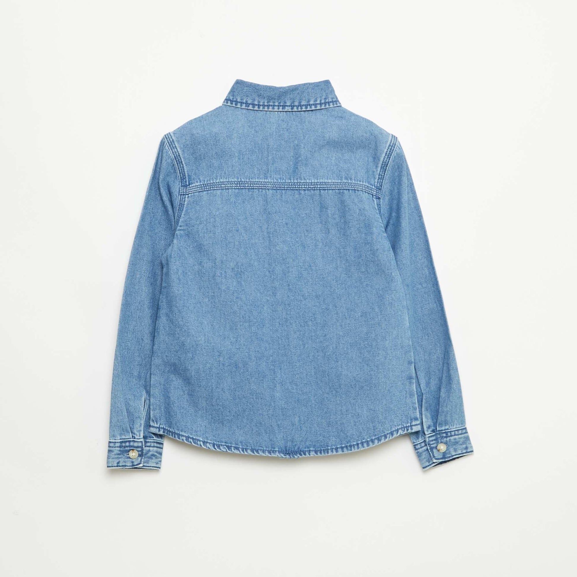 Chemise en jean avec poche poitrine BLEU