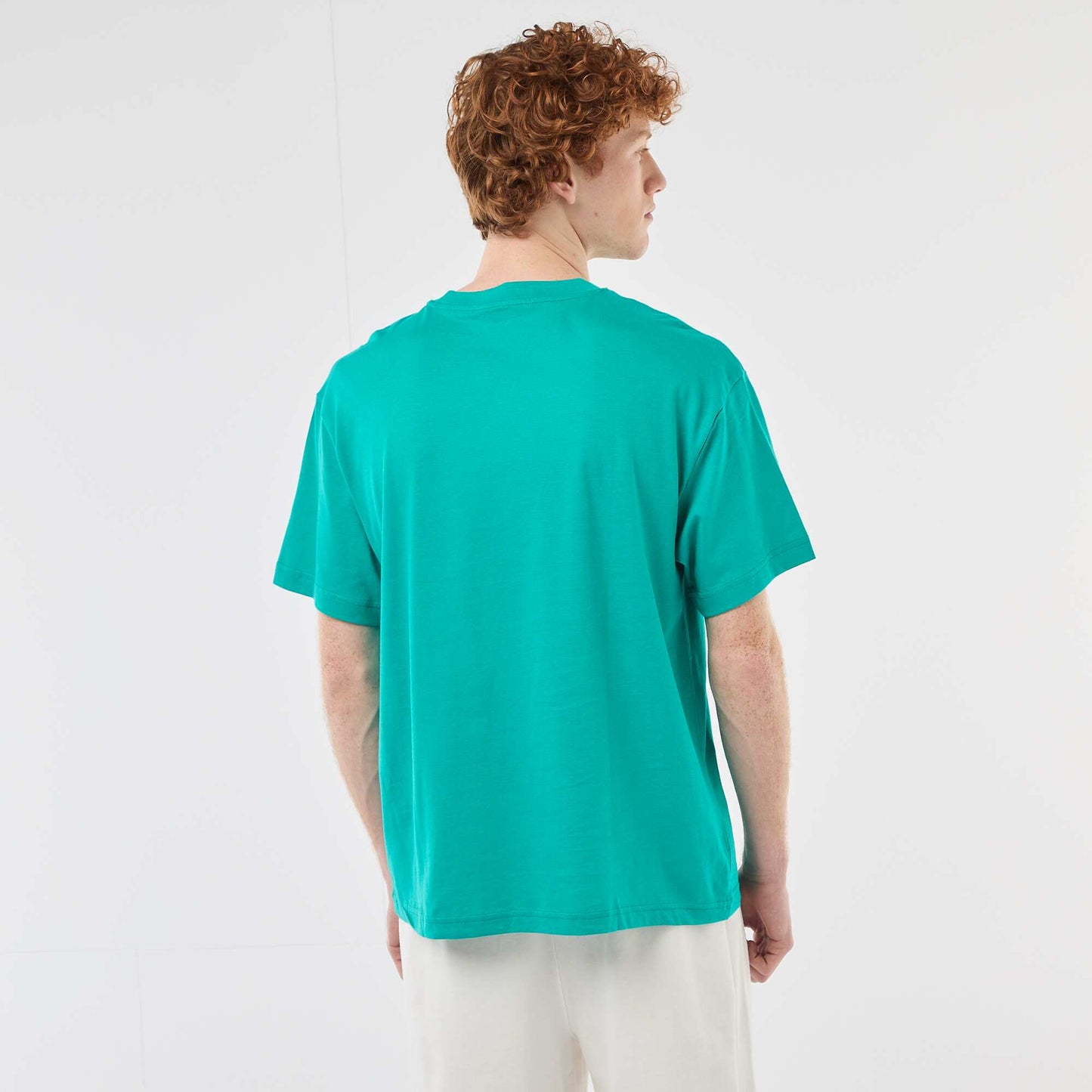 T-shirt uni manches courtes en coton VERT