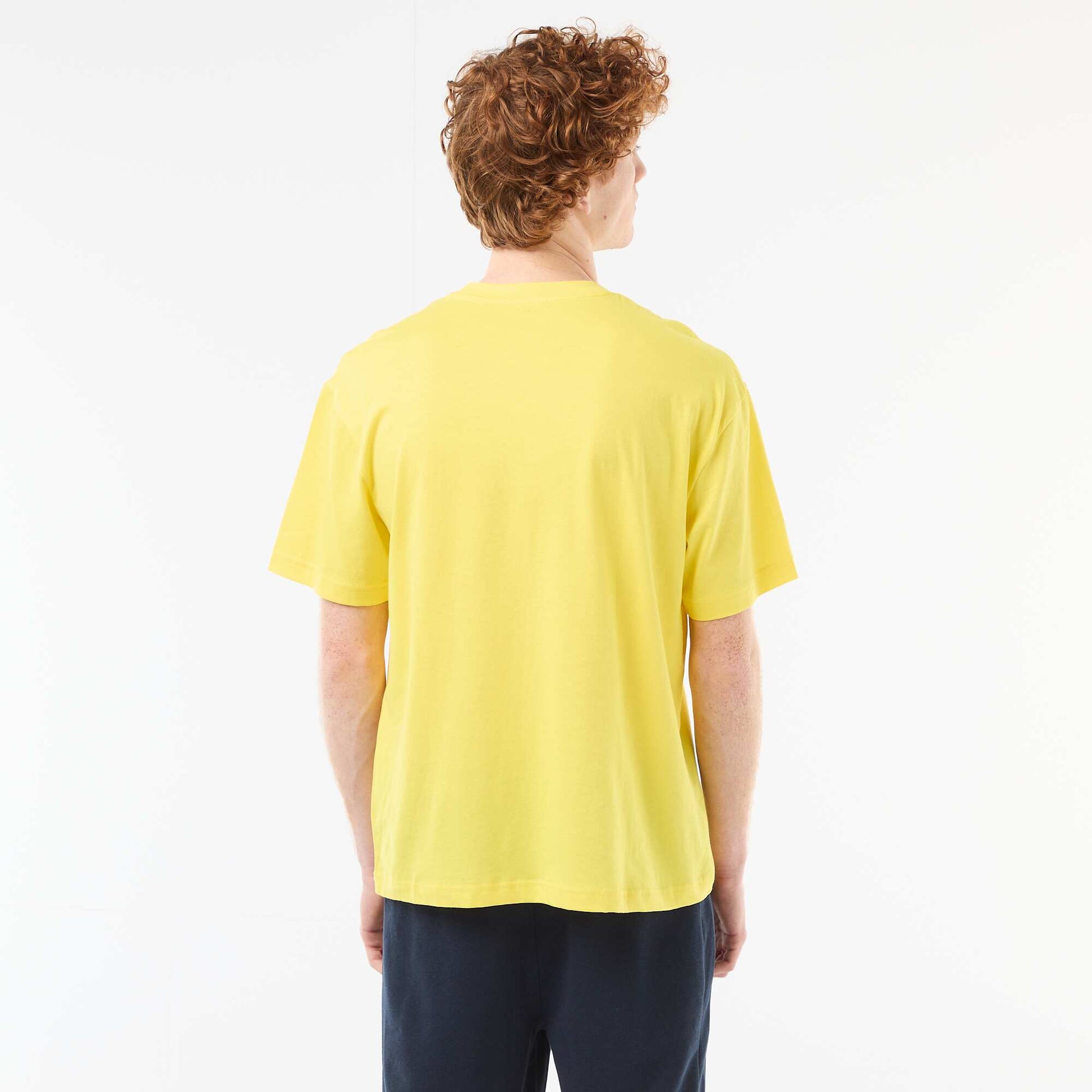 T-shirt uni manches courtes en coton JAUNE