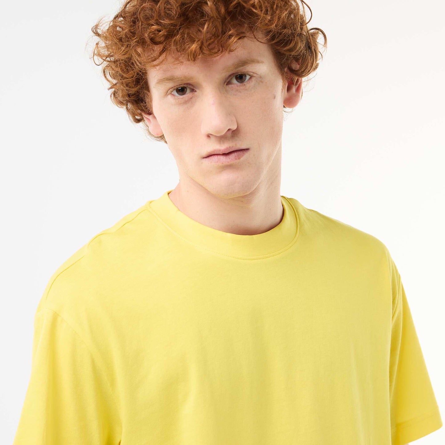 T-shirt uni manches courtes en coton JAUNE