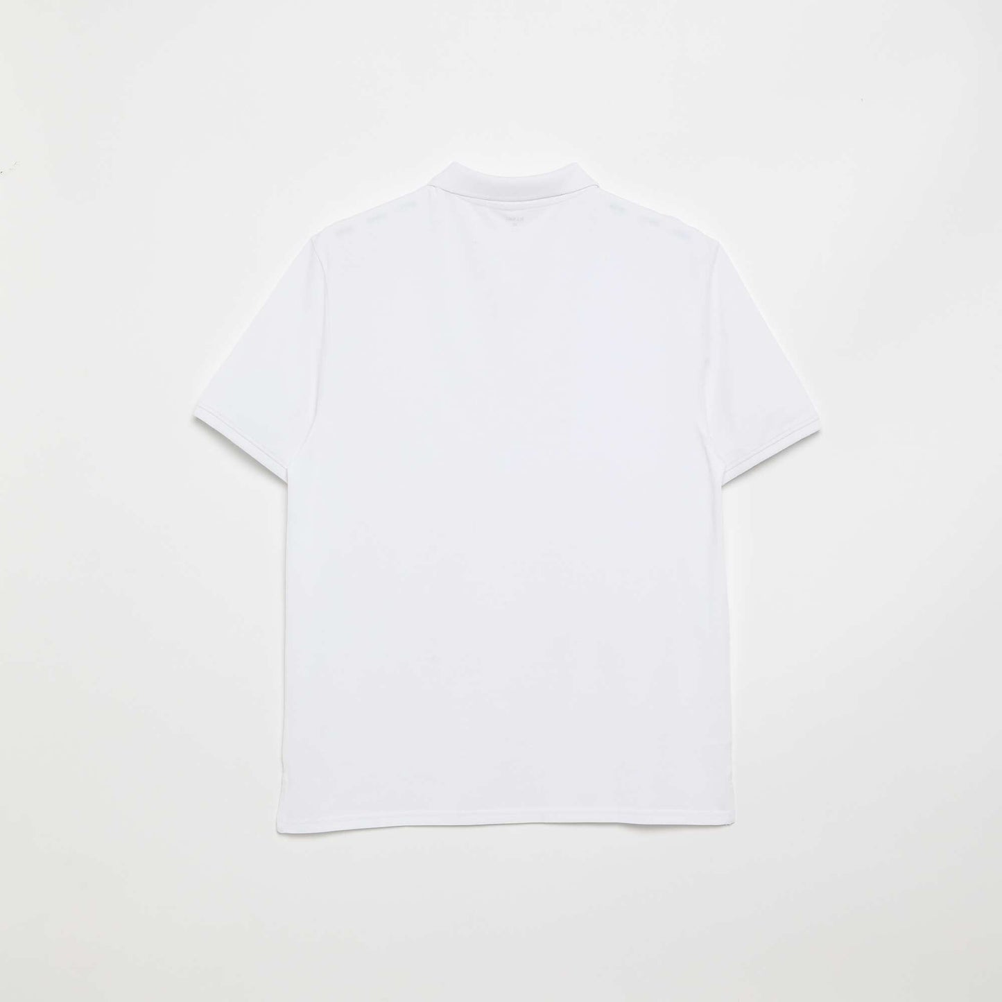 Polo uni manches courtes en coton BLANC
