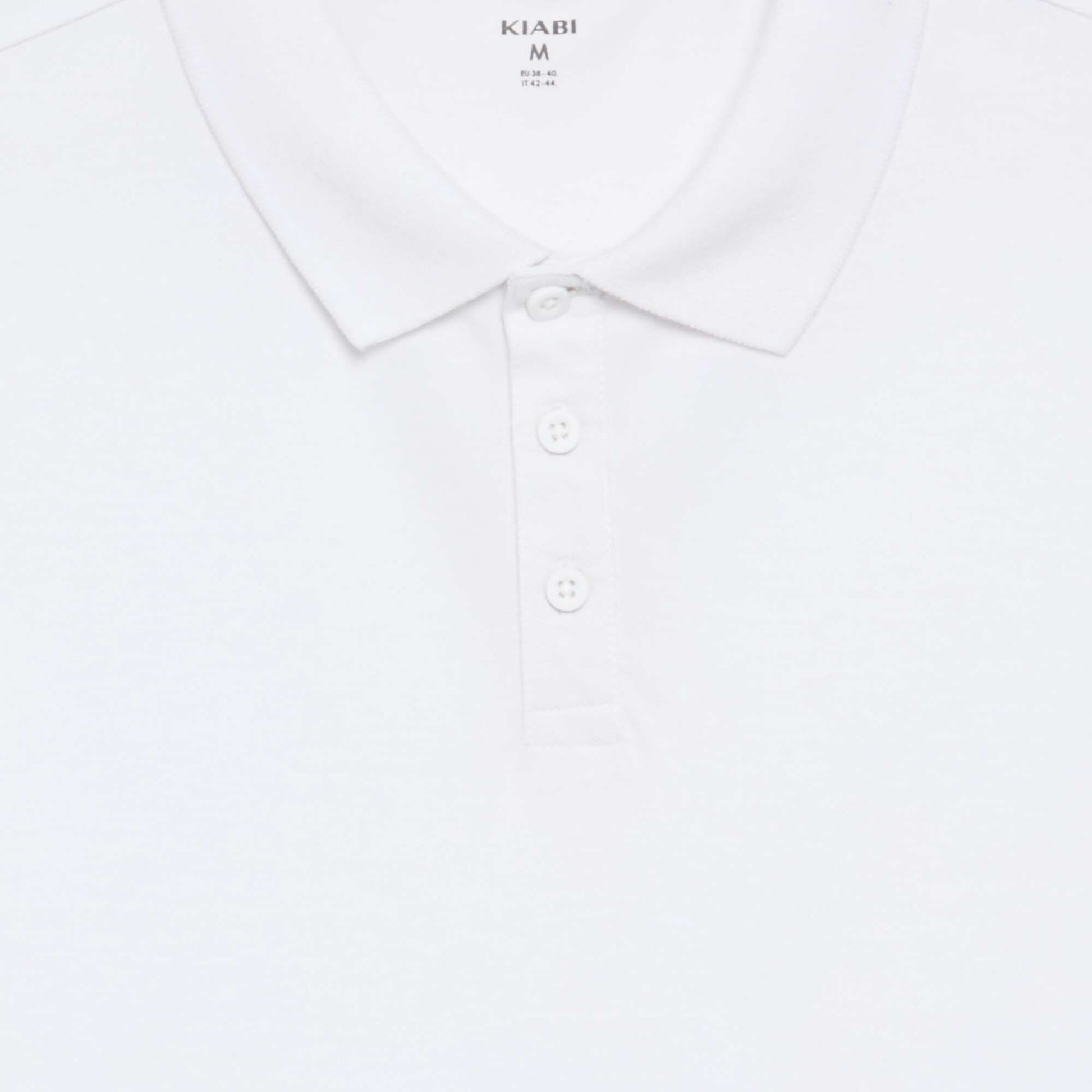 Polo uni manches courtes en coton BLANC