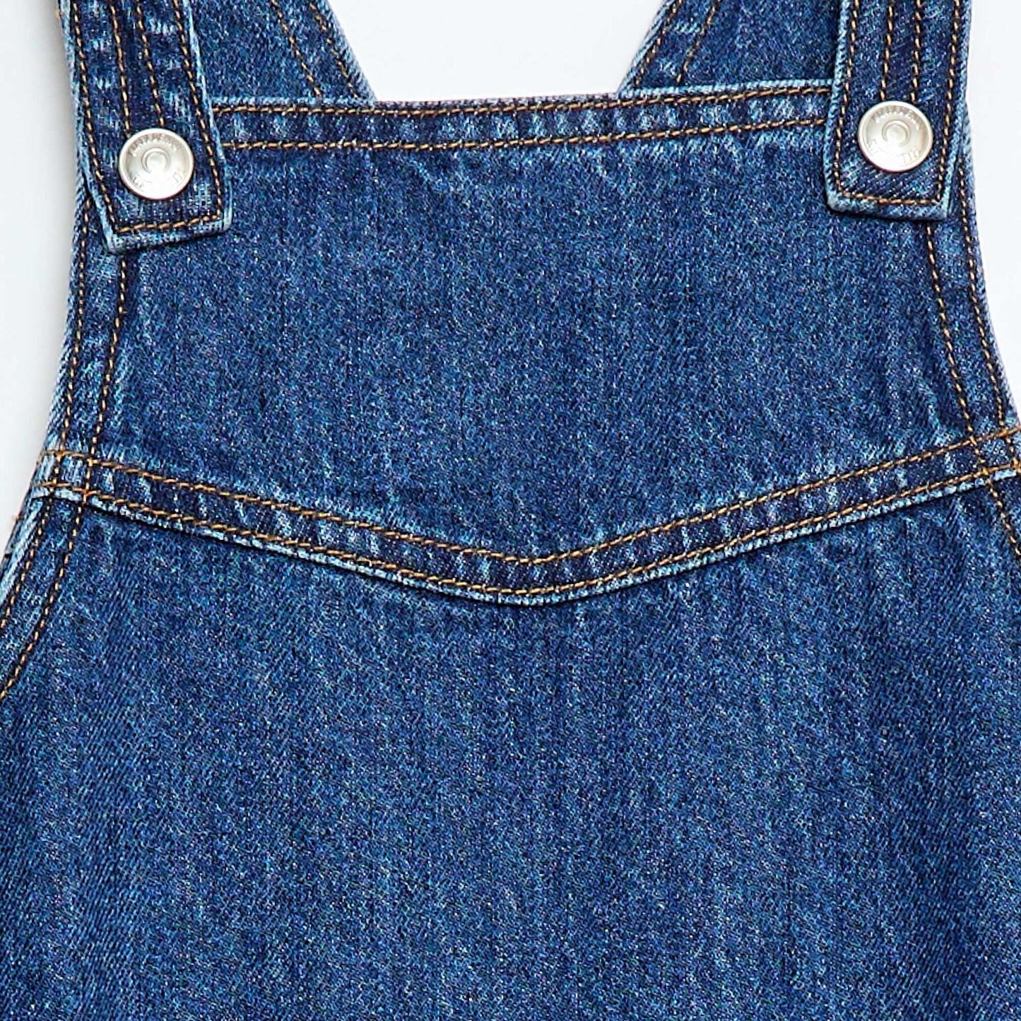Robe salopette courte en jean BLEU
