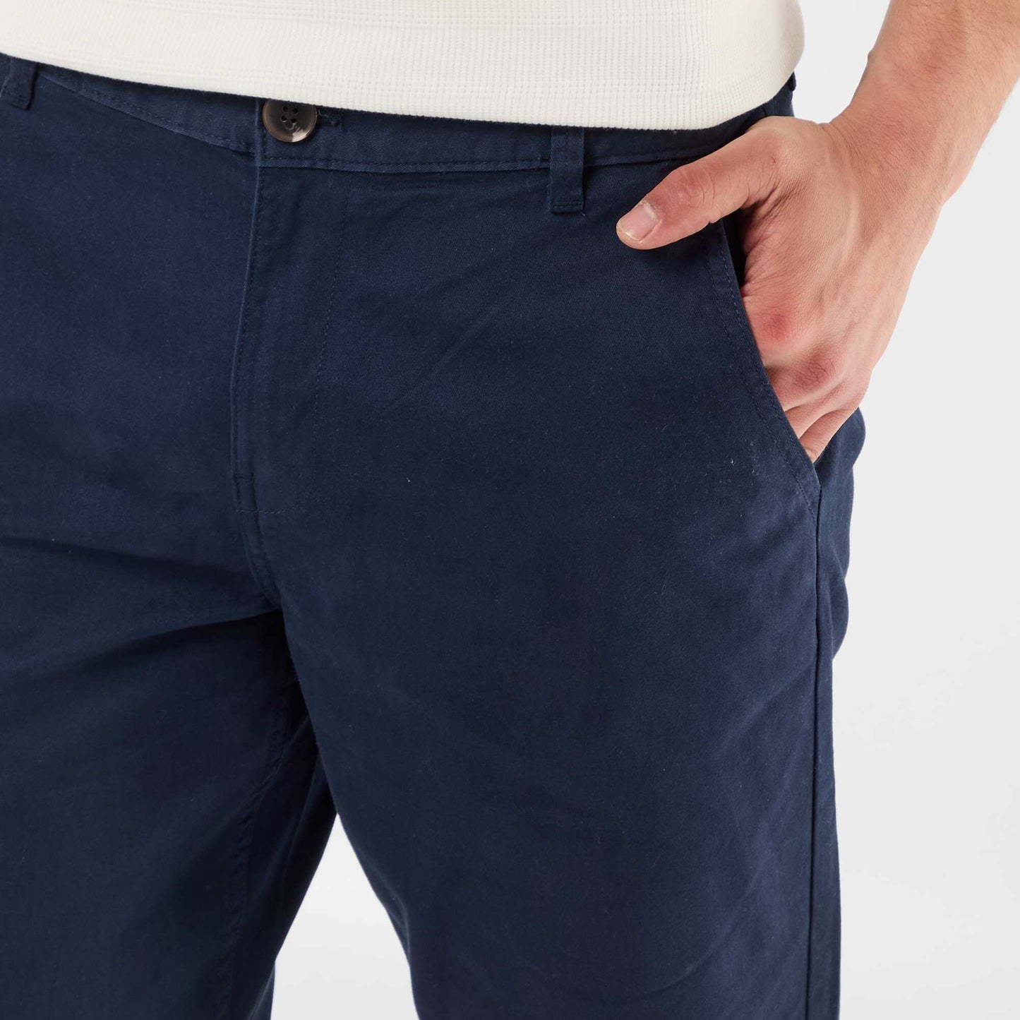 Pantalon chino regular uni BLEU