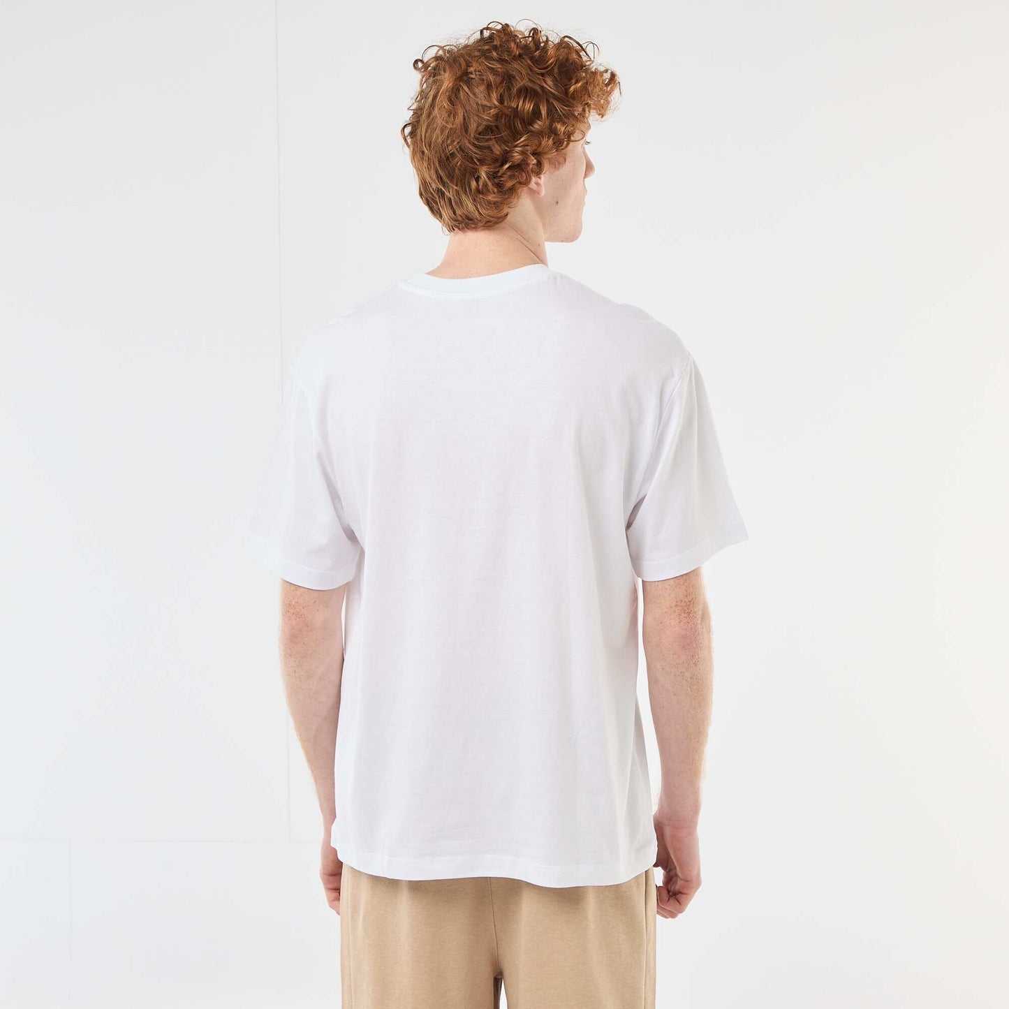 Short uni en french terry coton avec poches zippées BEIGE