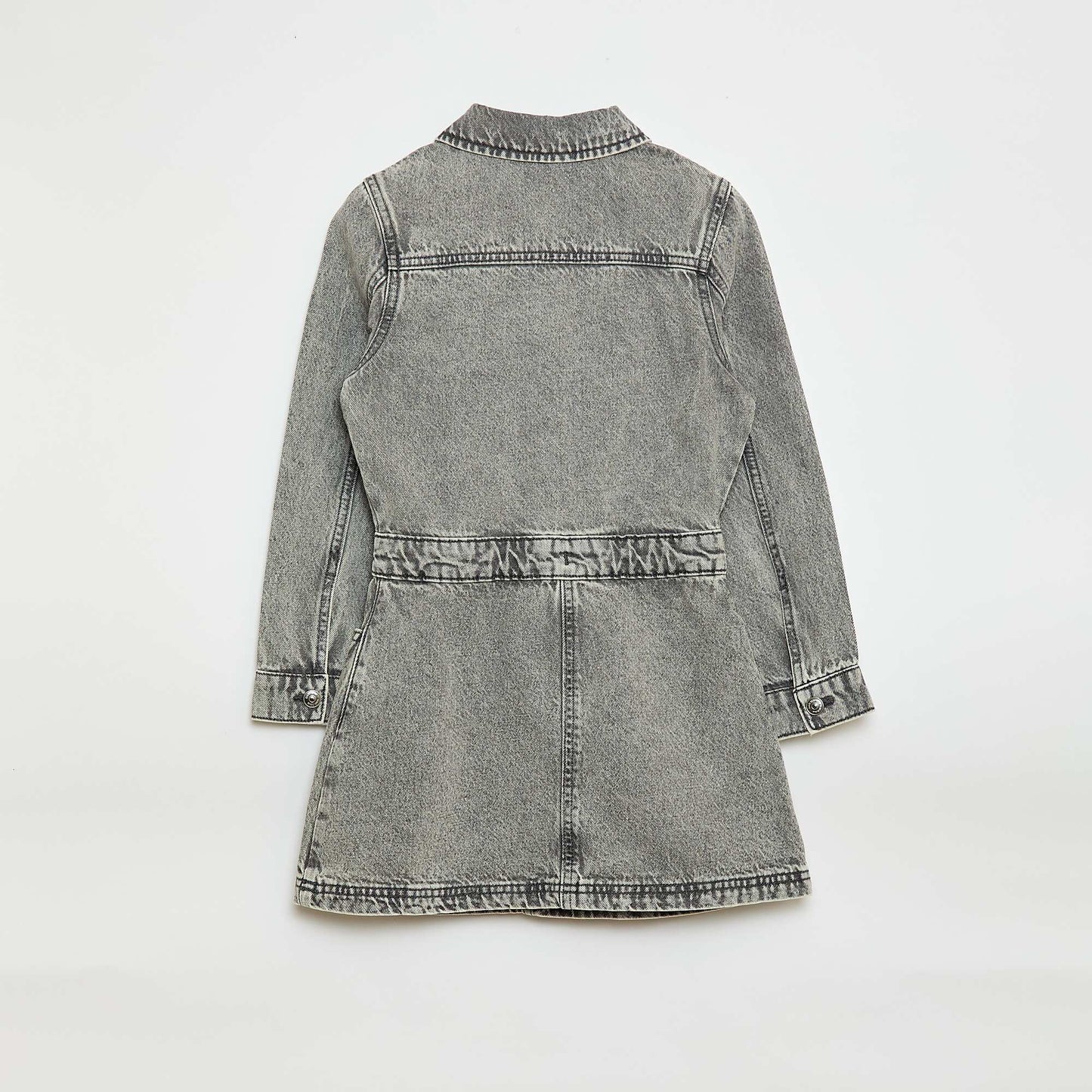 Robe denim avec col chemise GRIS