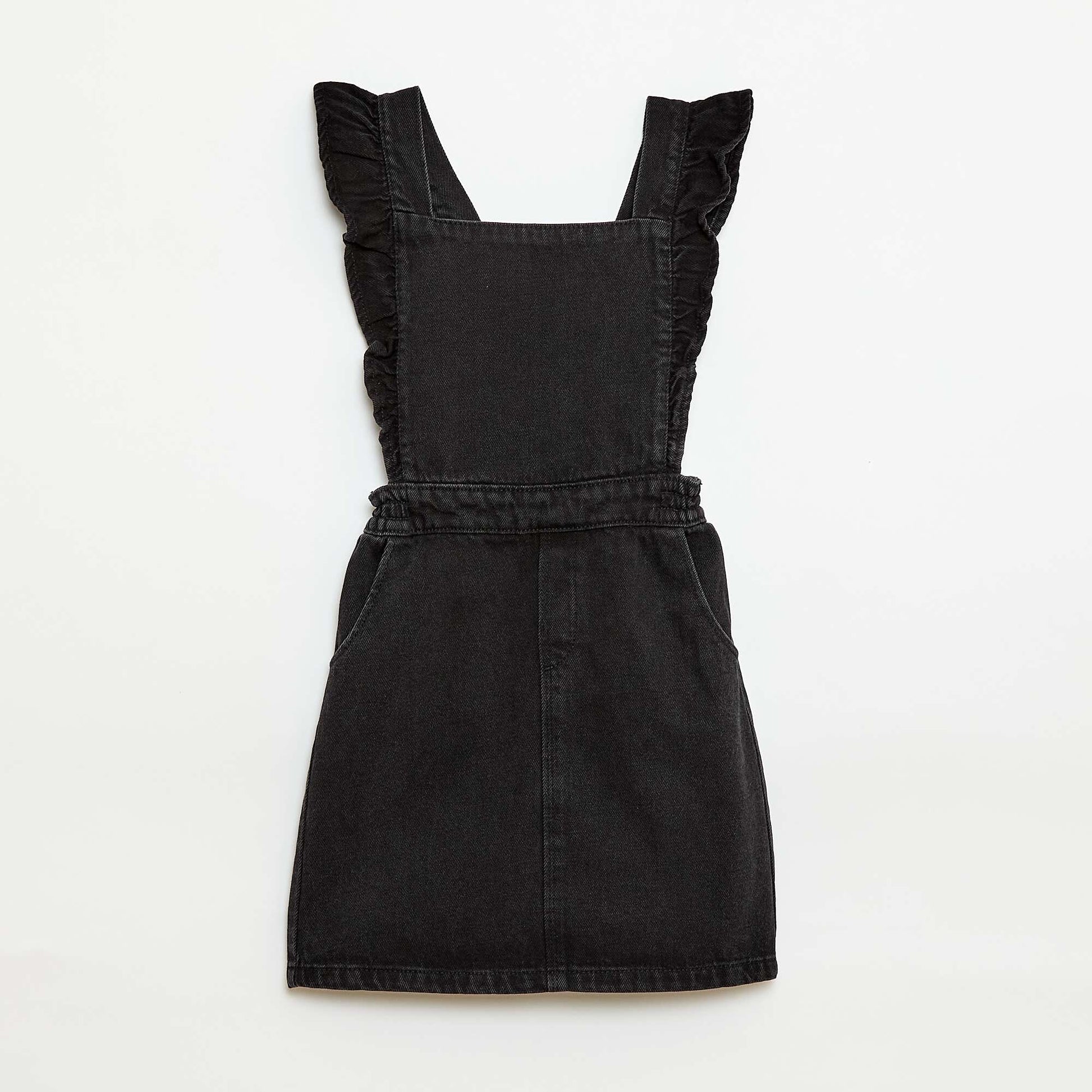 Salopette en jean avec volants GRIS NOIR