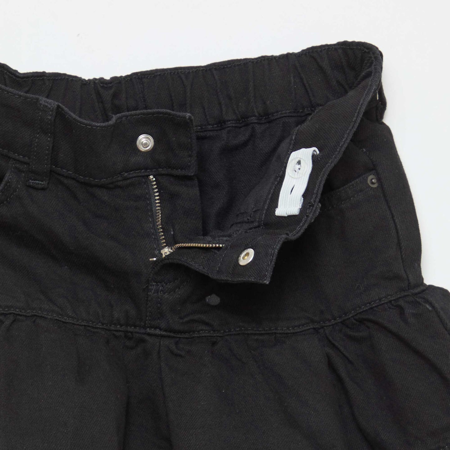 Jupe short en denim avec volants NOIR
